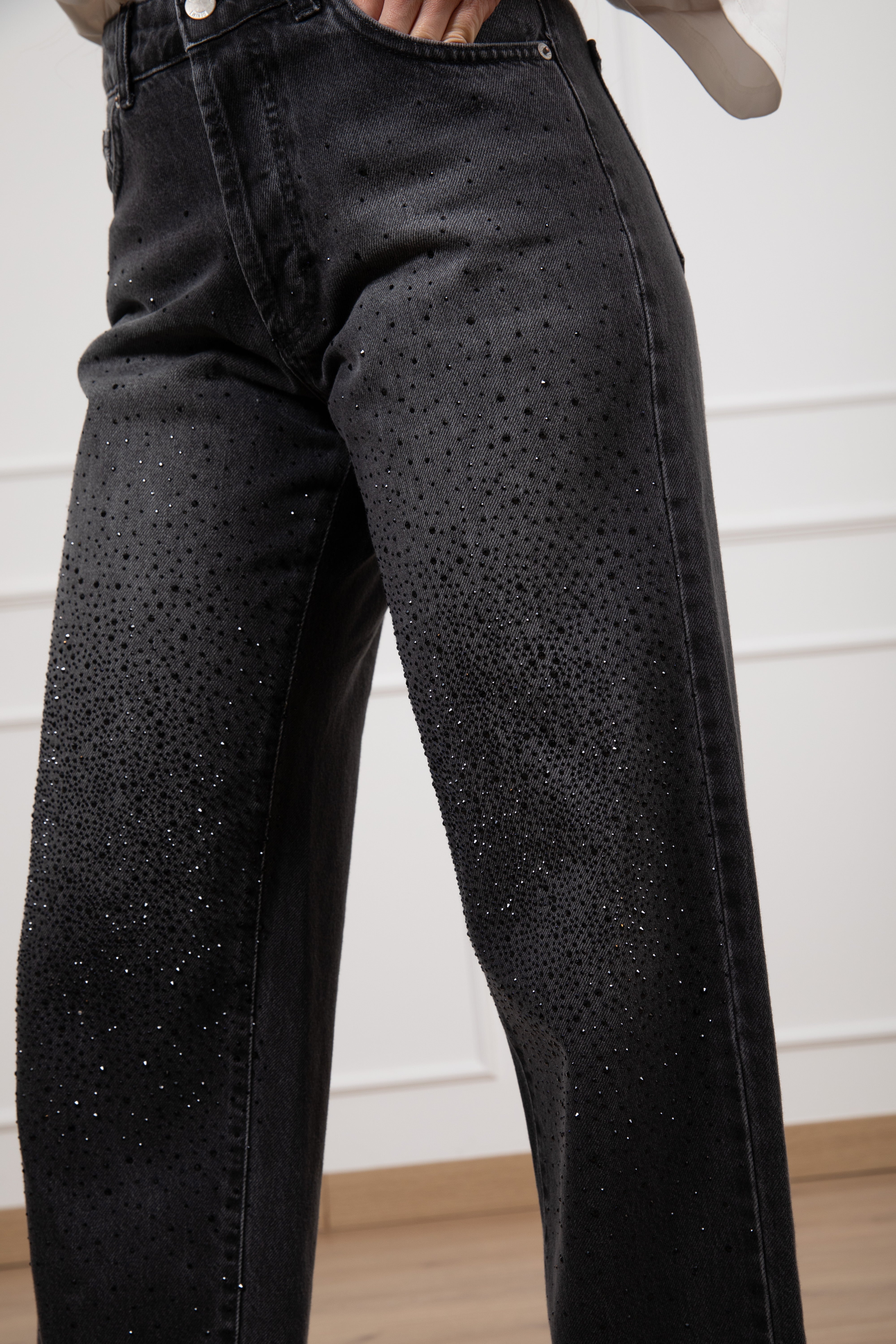 Jeans sigaretta con strass Motel