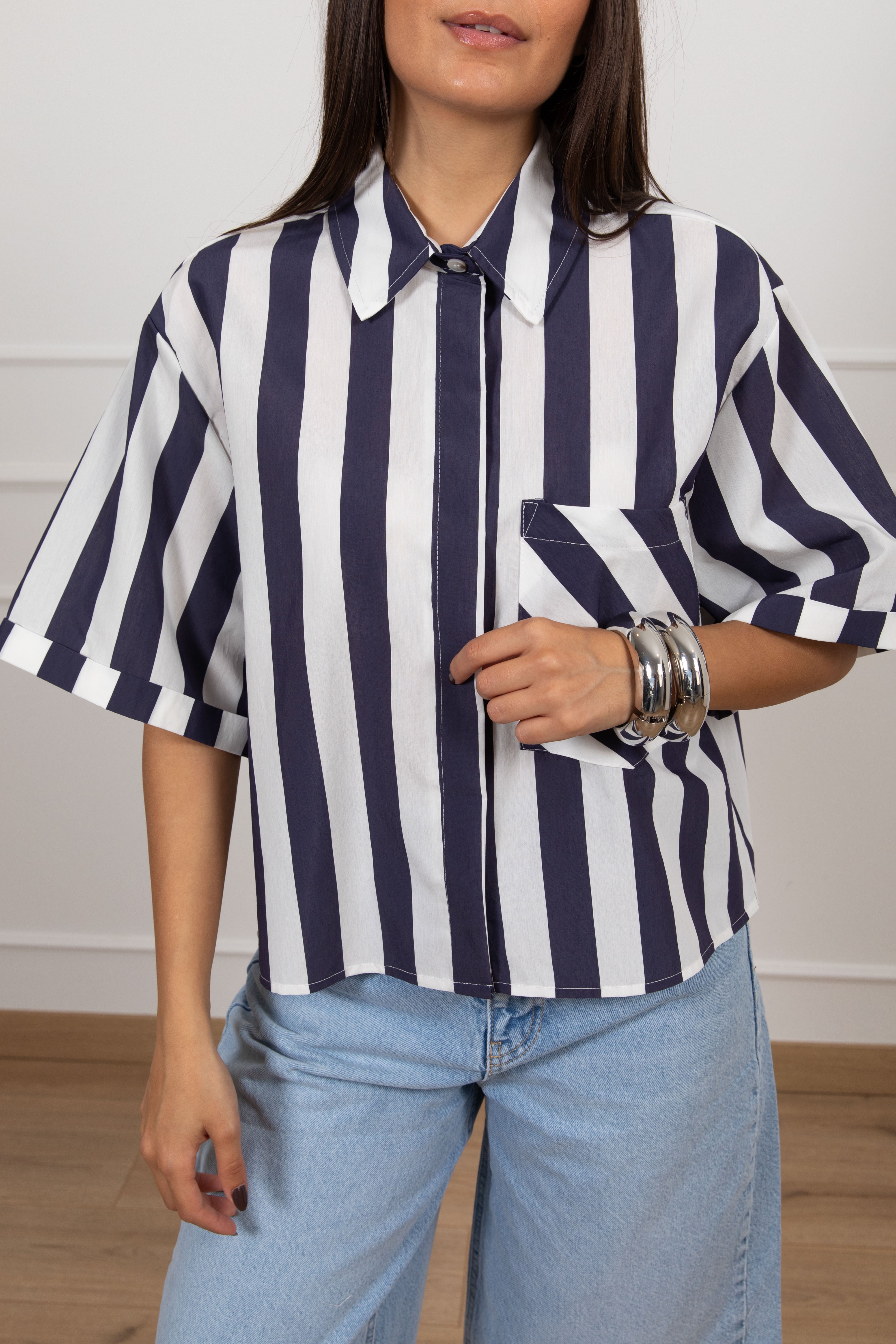 Camicia manica corta a righe Motel