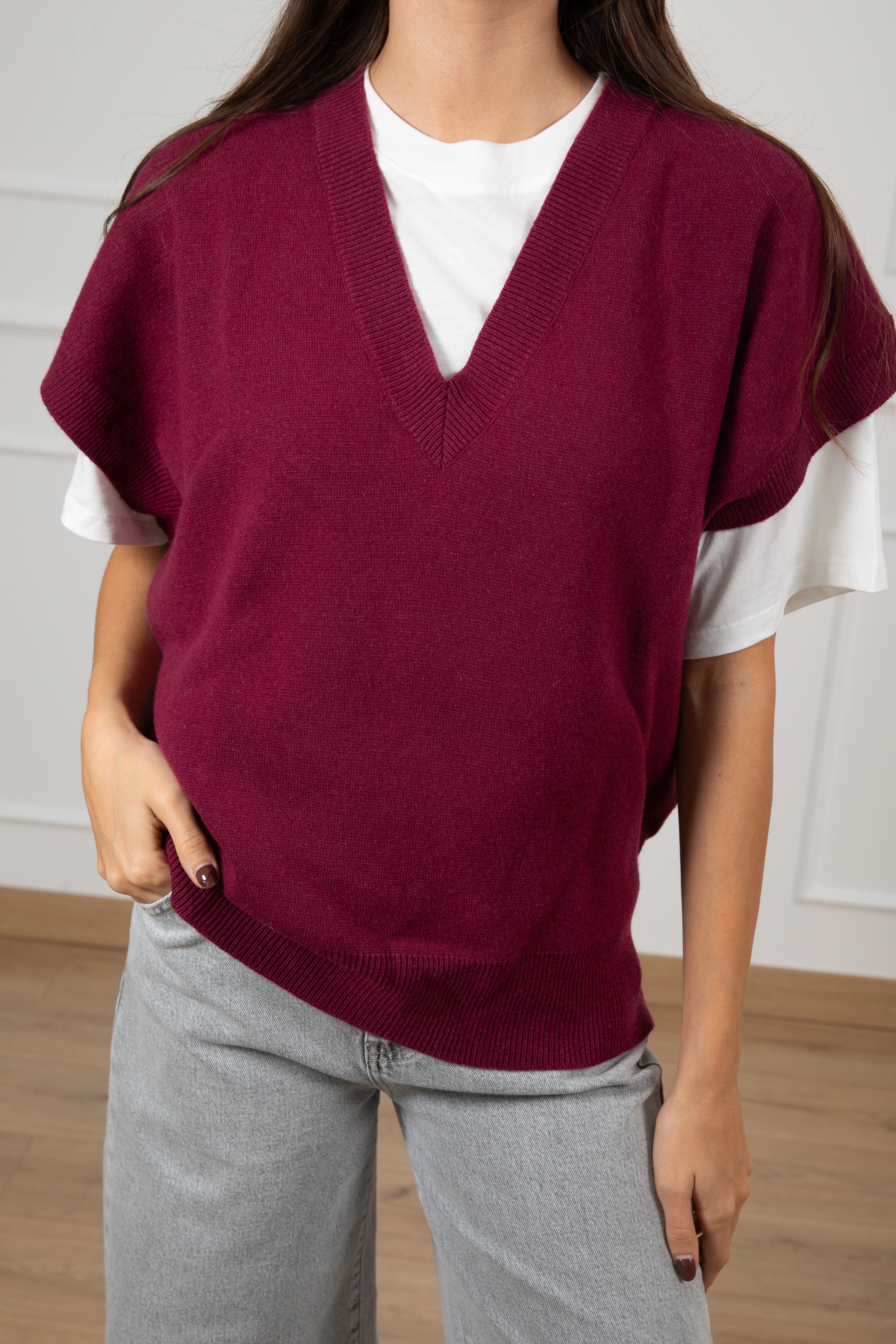 Gilet in maglia con scollo a "V" ViCOLO