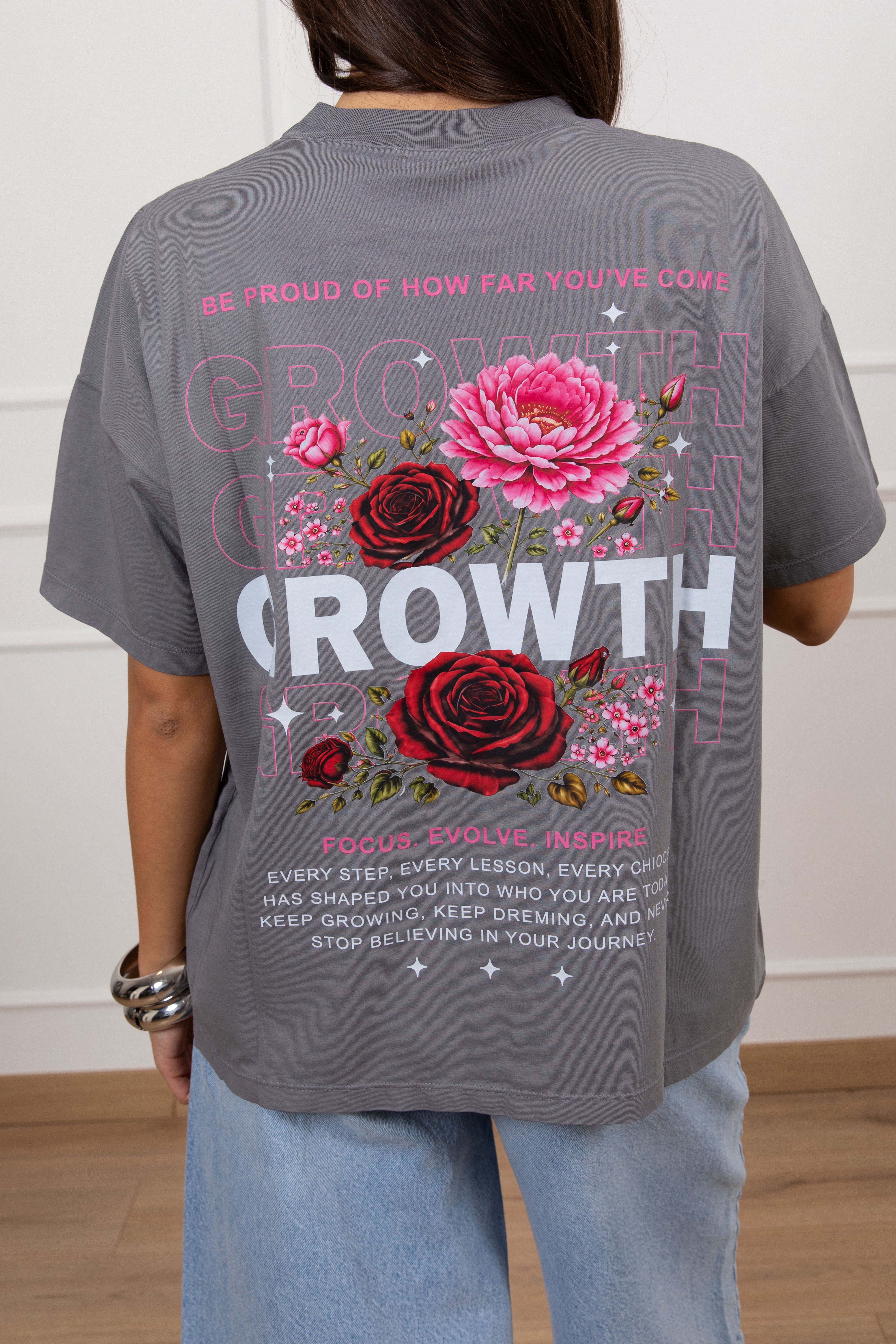 T-shirt stampa "Growth" sul retro ViCOLO