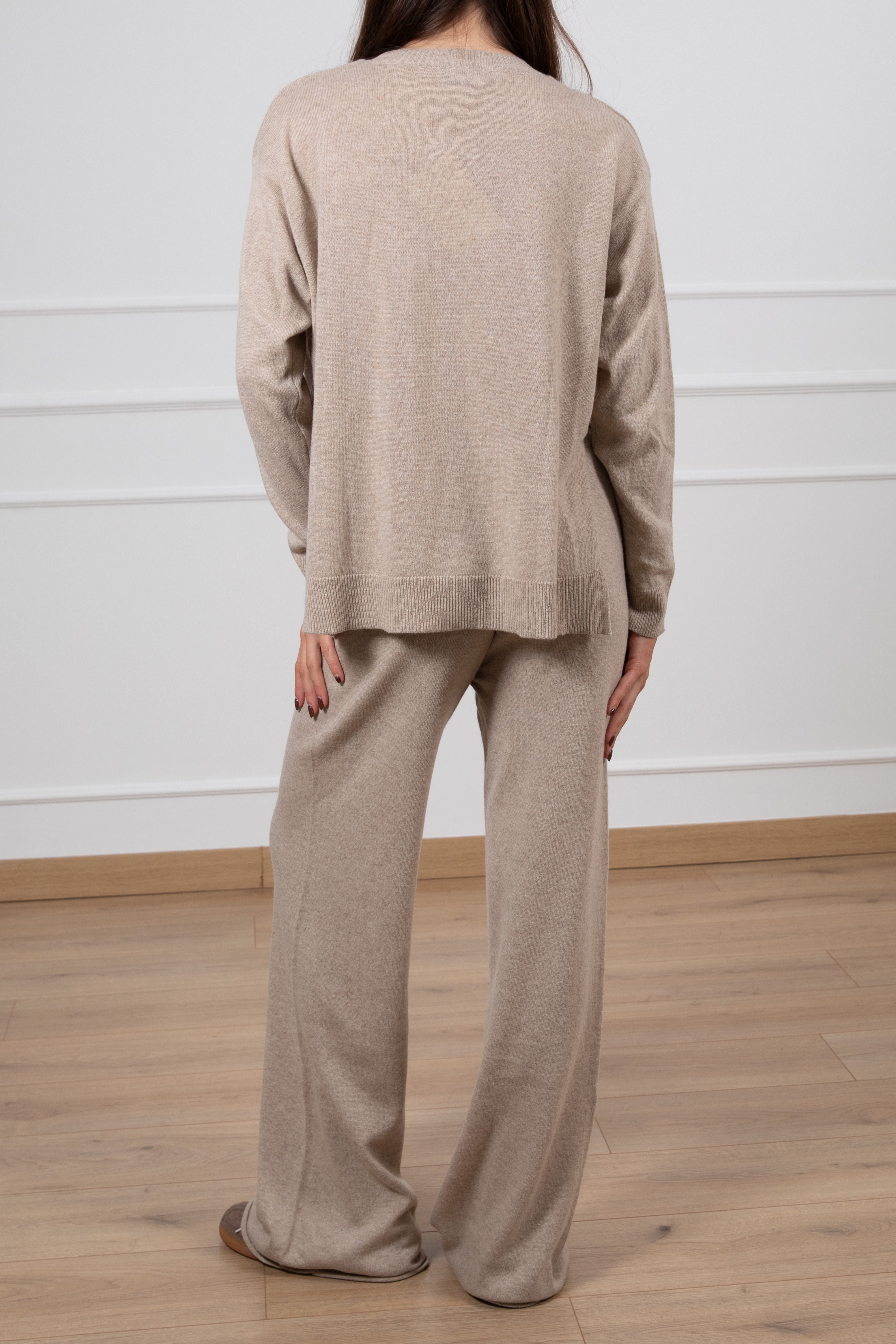 Coordinato in maglia pull girocollo e pantalone con elastico Susy Mix