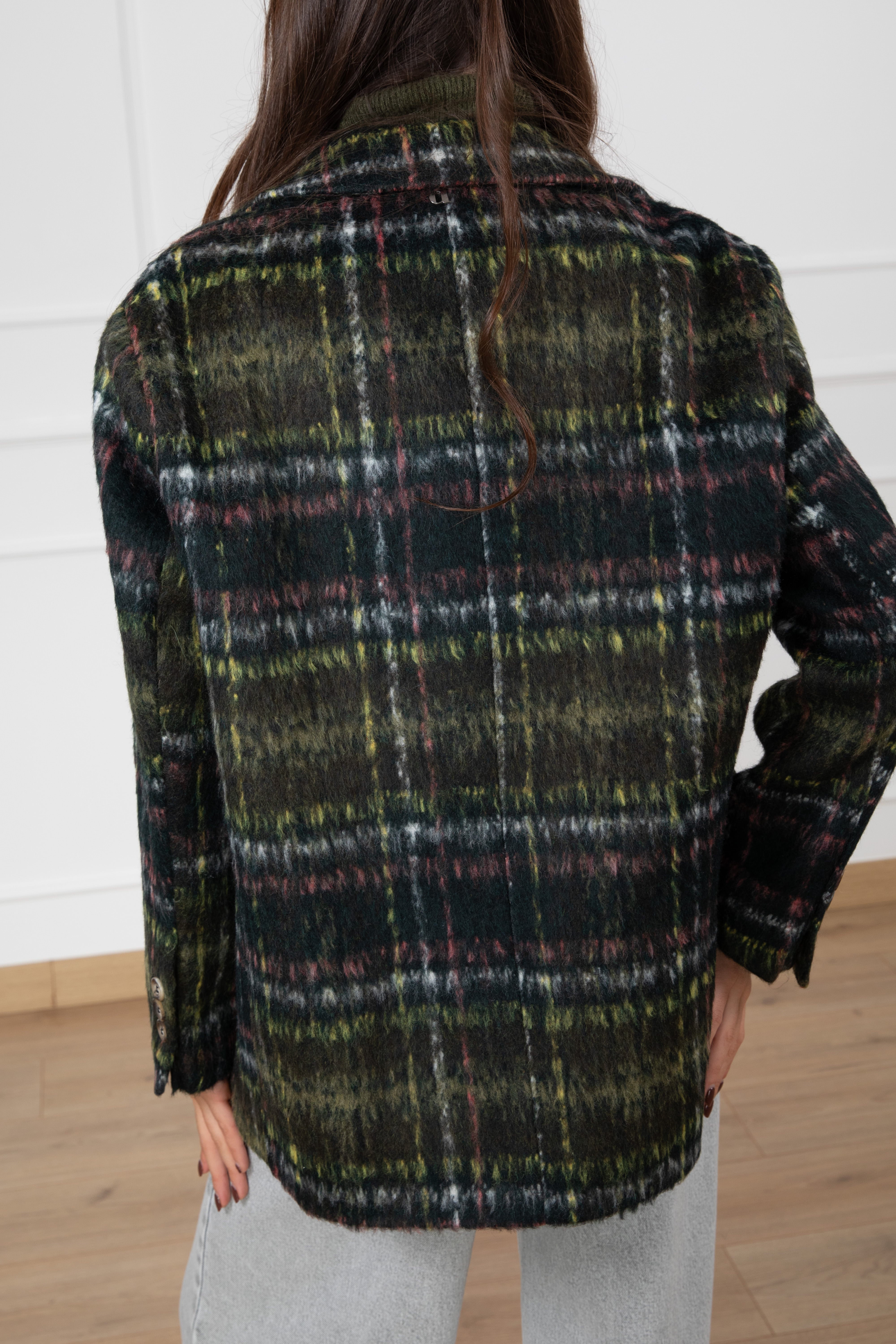 Giacca-cappotto check over-size Dixie