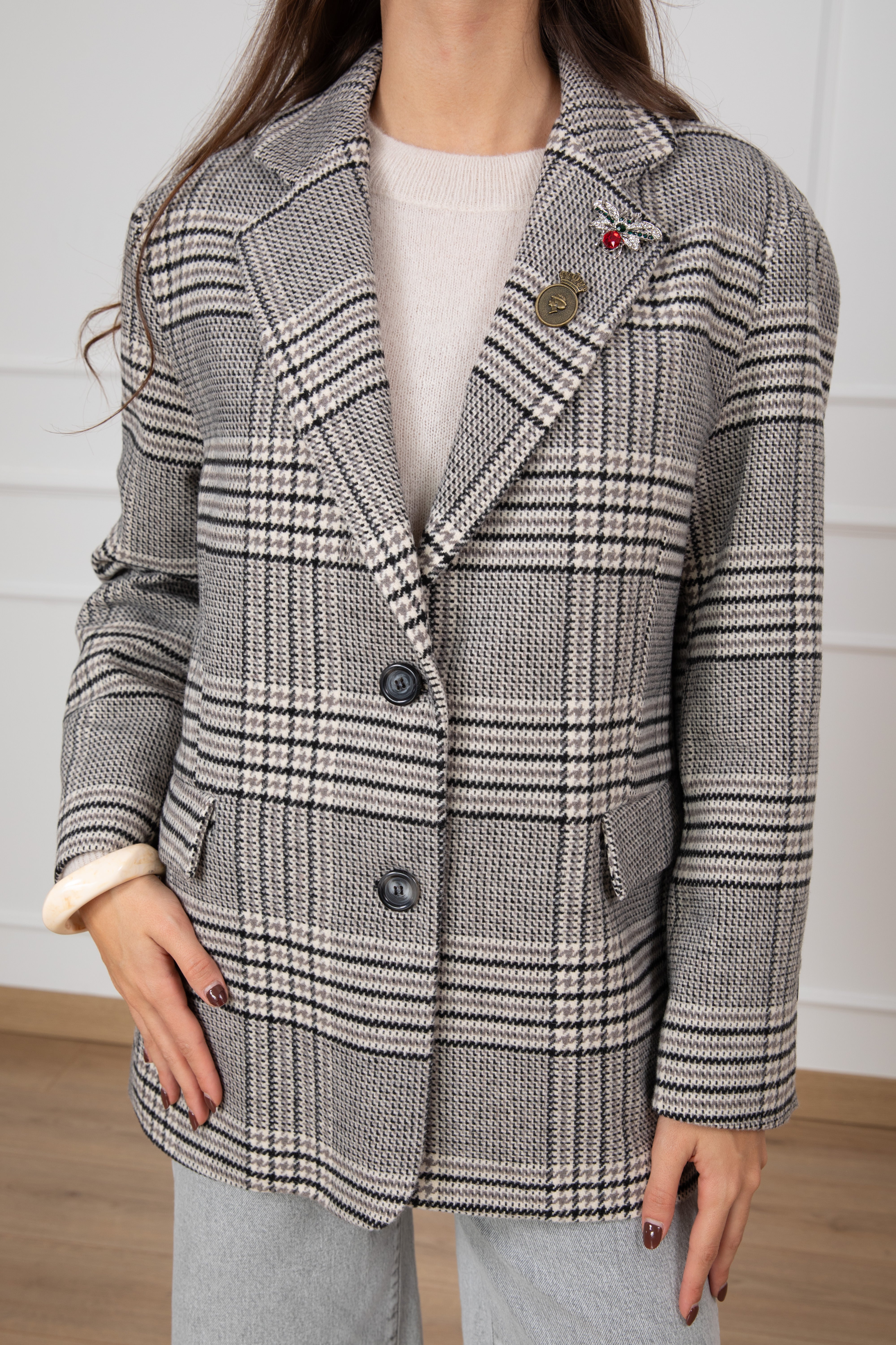 Giacca over-size principe di galles Dixie