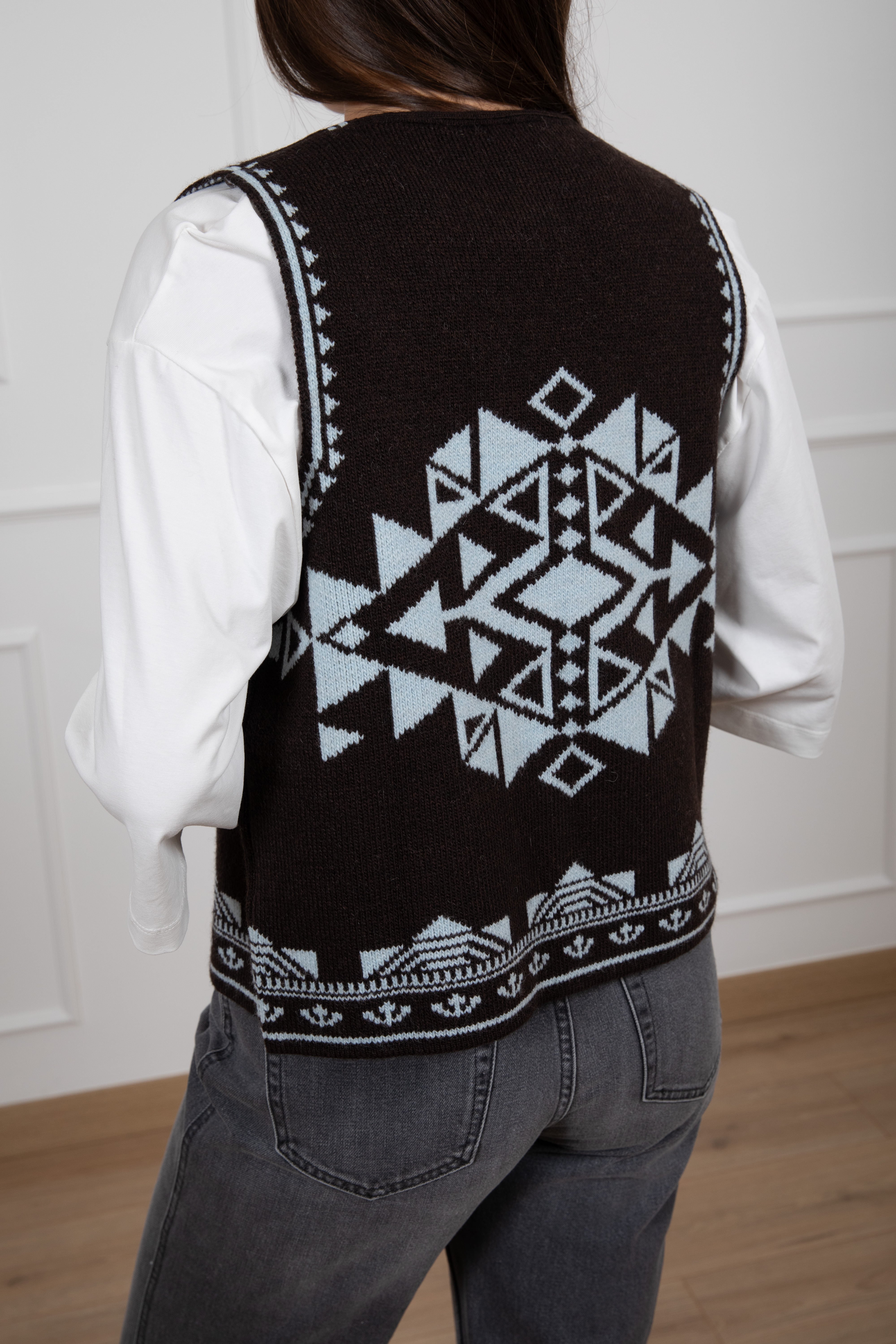 Gilet in maglia con motivo triangolo ViCOLO
