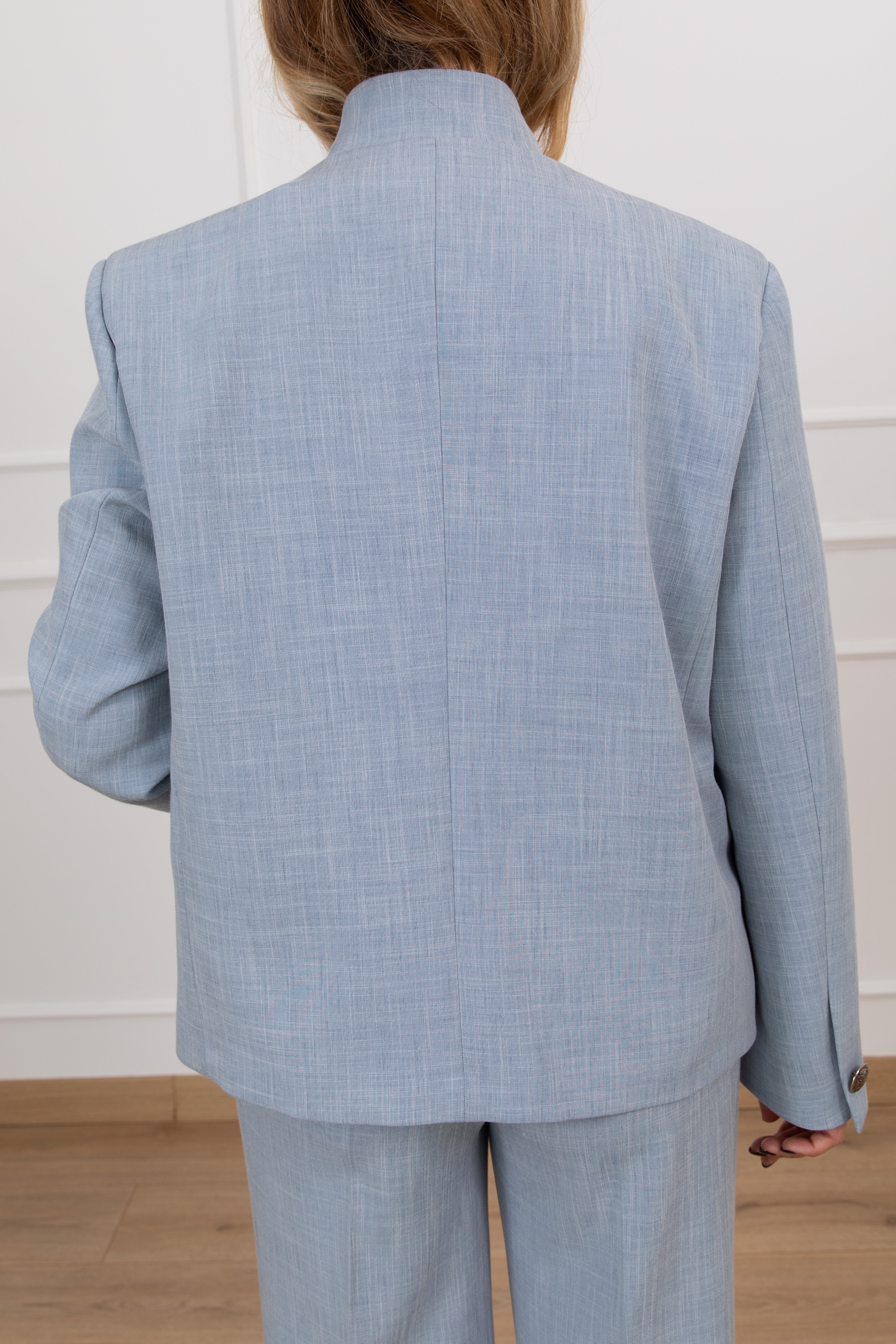 Giacca 2 bottoni alti in tessuto fiammato ViCOLO