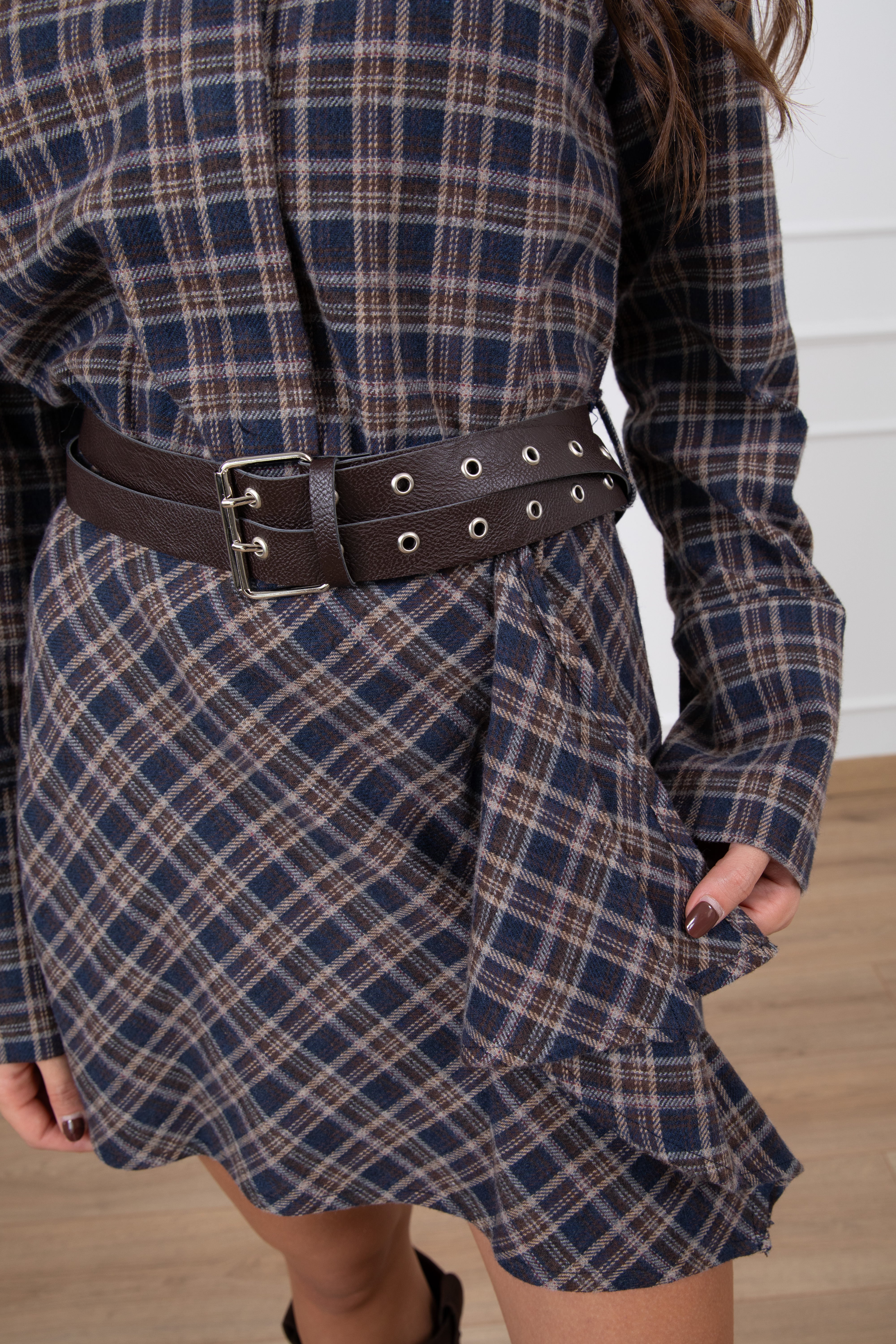 Abito micro-check in flanella Motel