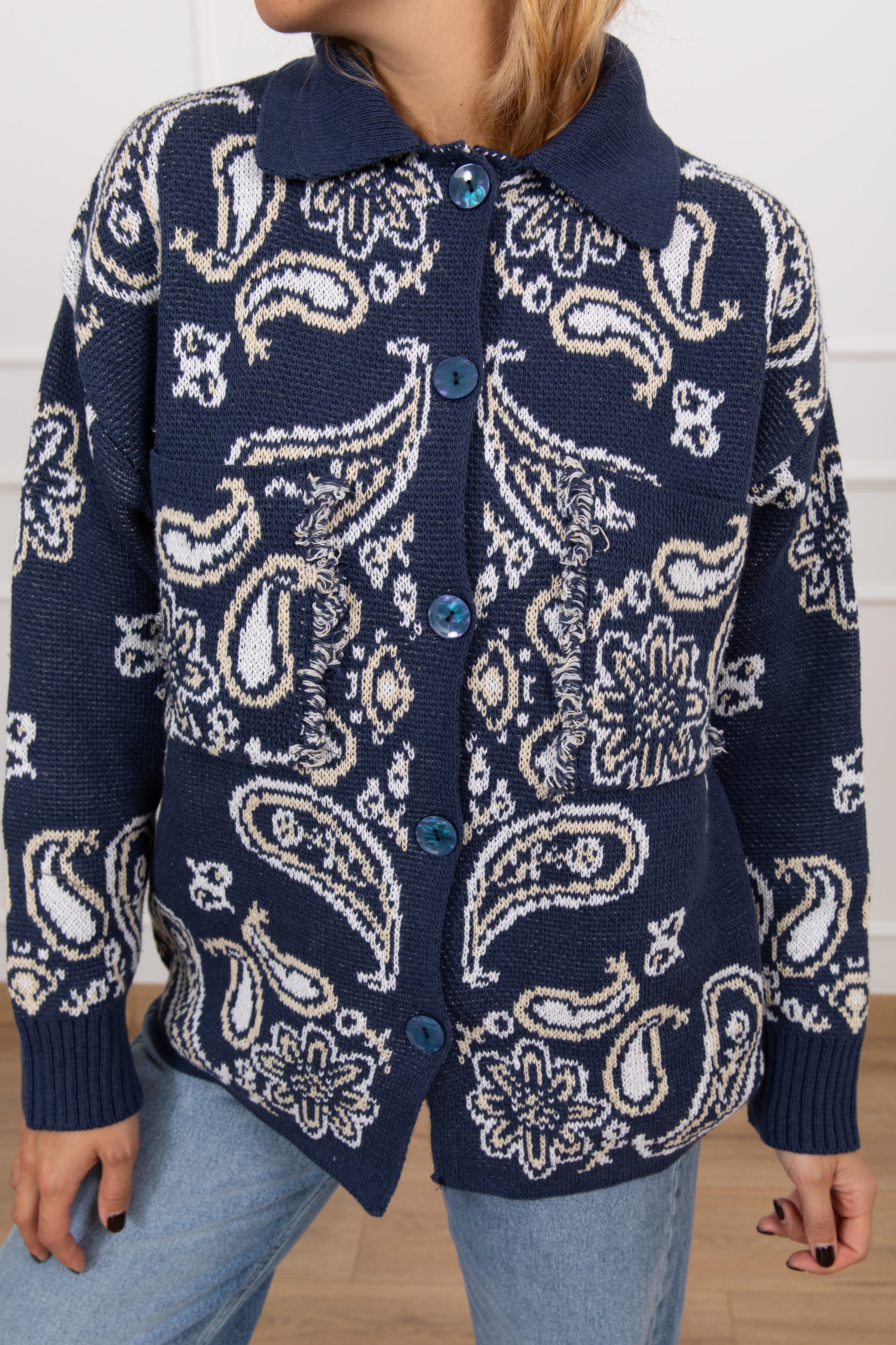 Giacca in maglia fantasia bandana Tensione IN