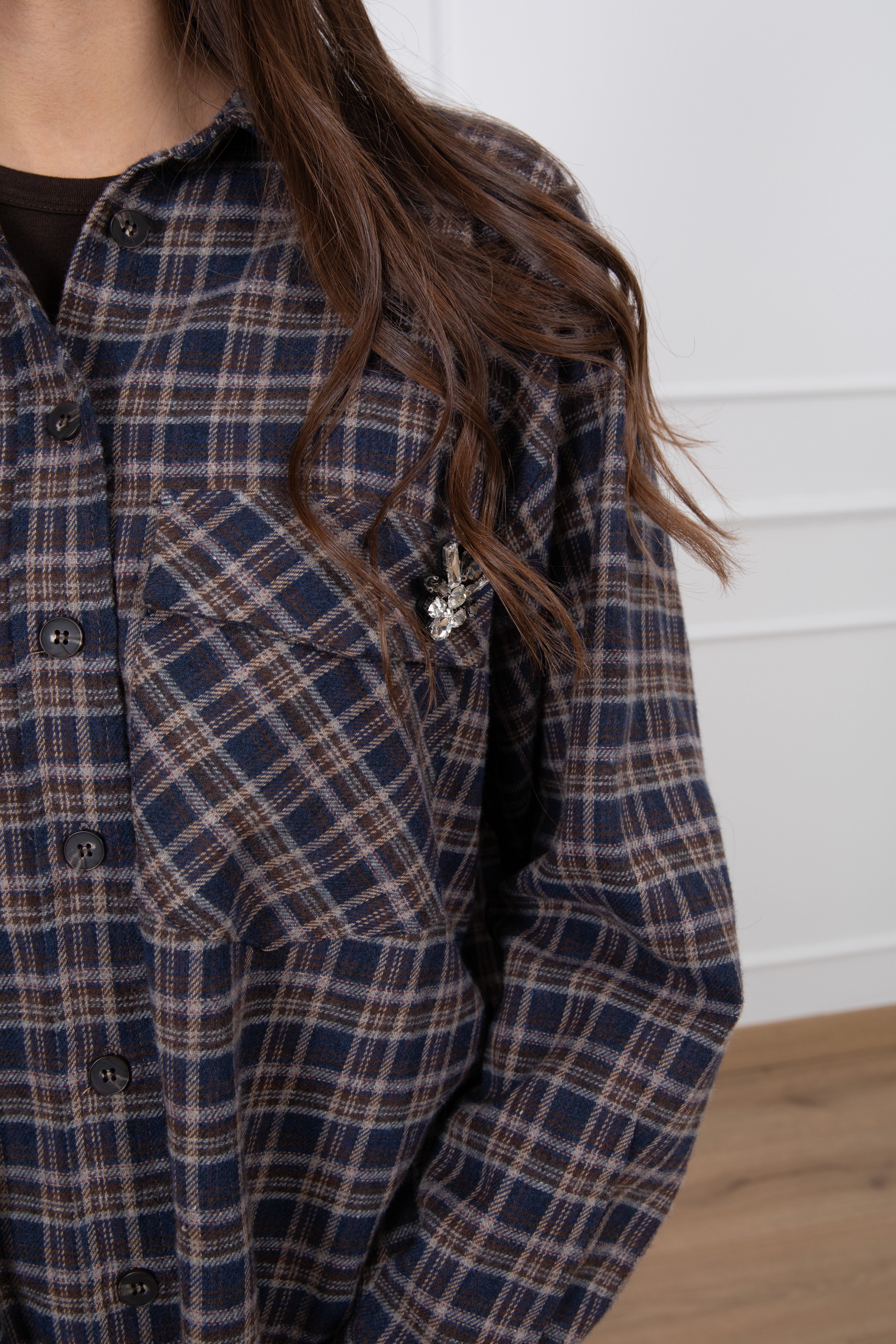 Camicia micro-check in flanella Motel