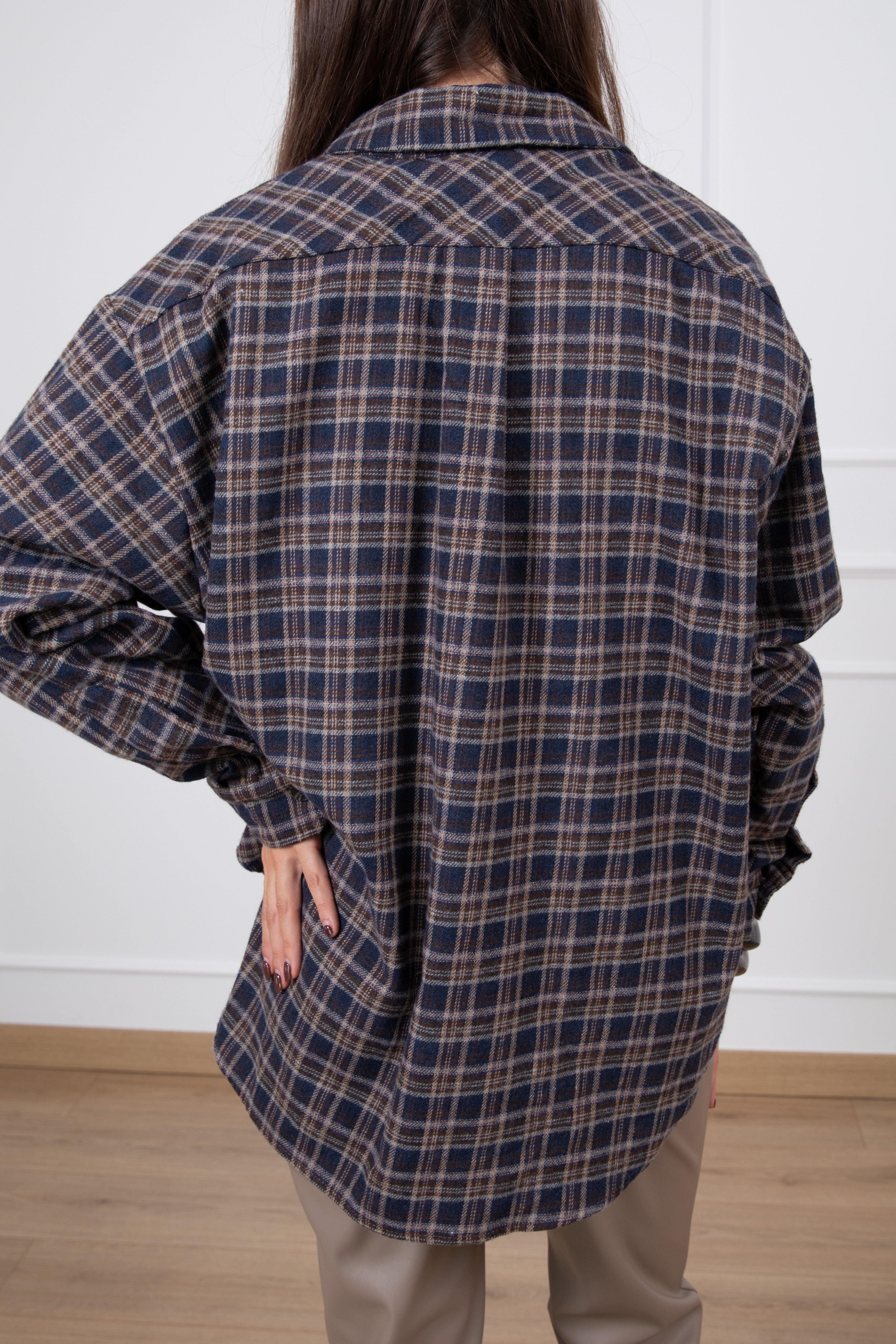 Camicia micro-check in flanella Motel