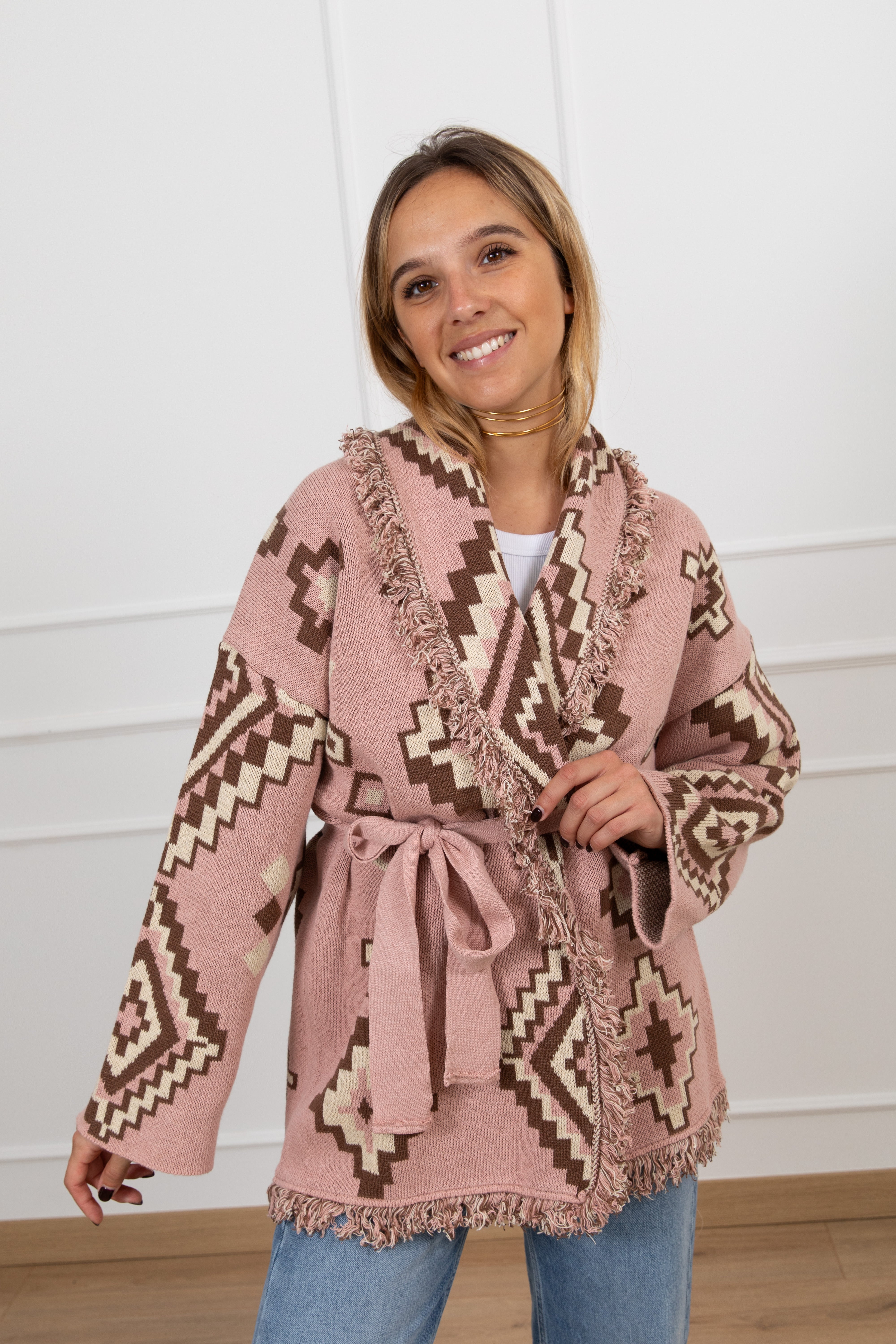 Cardigan motivo geometrico ViCOLO