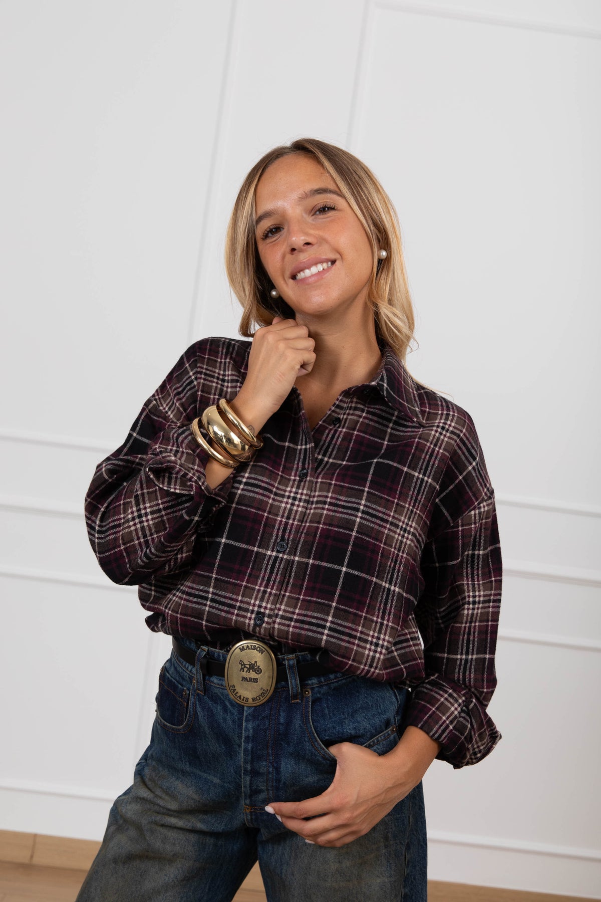 Camicia check vino in flanella Susy Mix