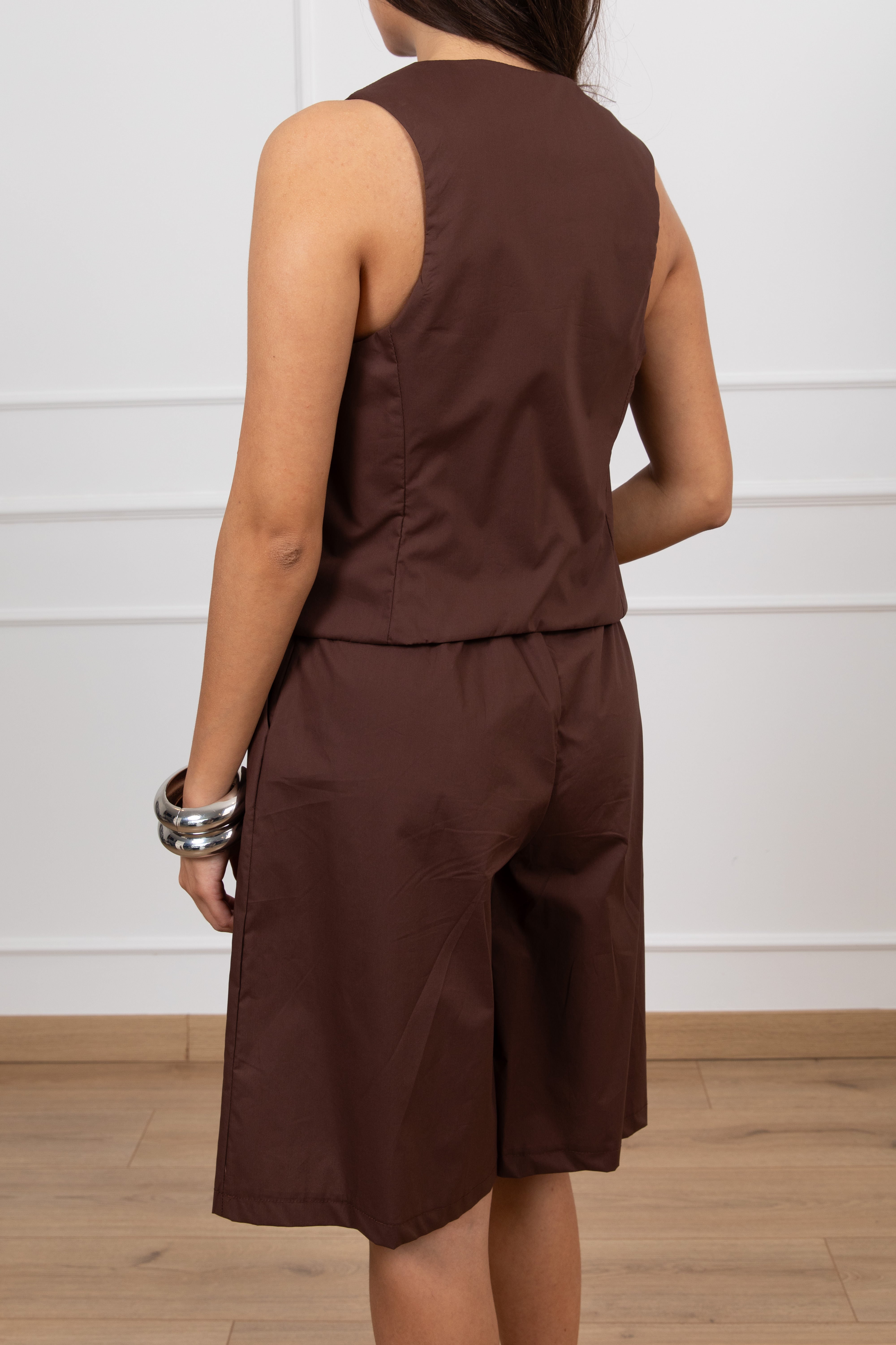 Coordinato gilet e bermuda con elastico sul retro ViCOLO