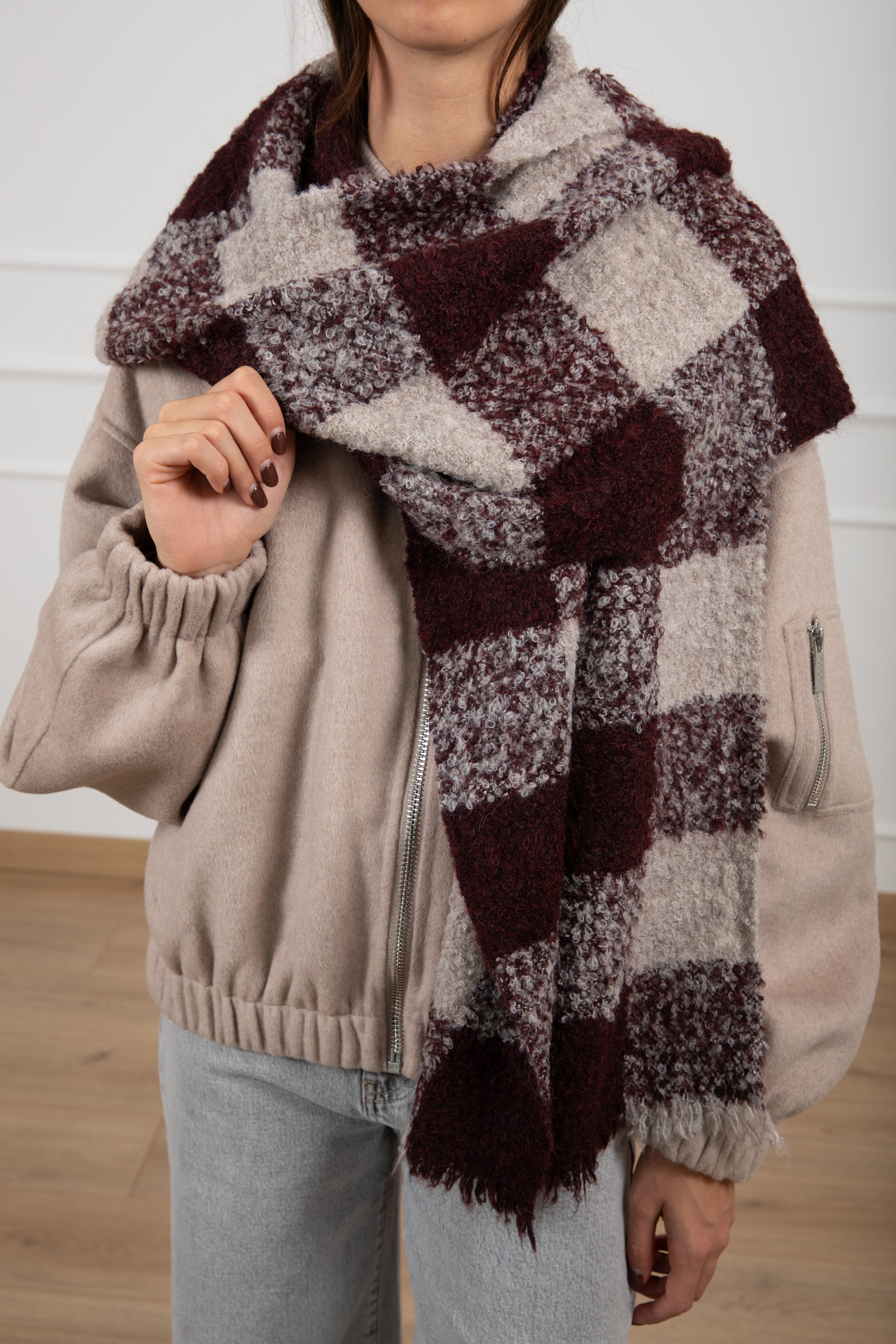 Sciarpa bouclè check ViCOLO