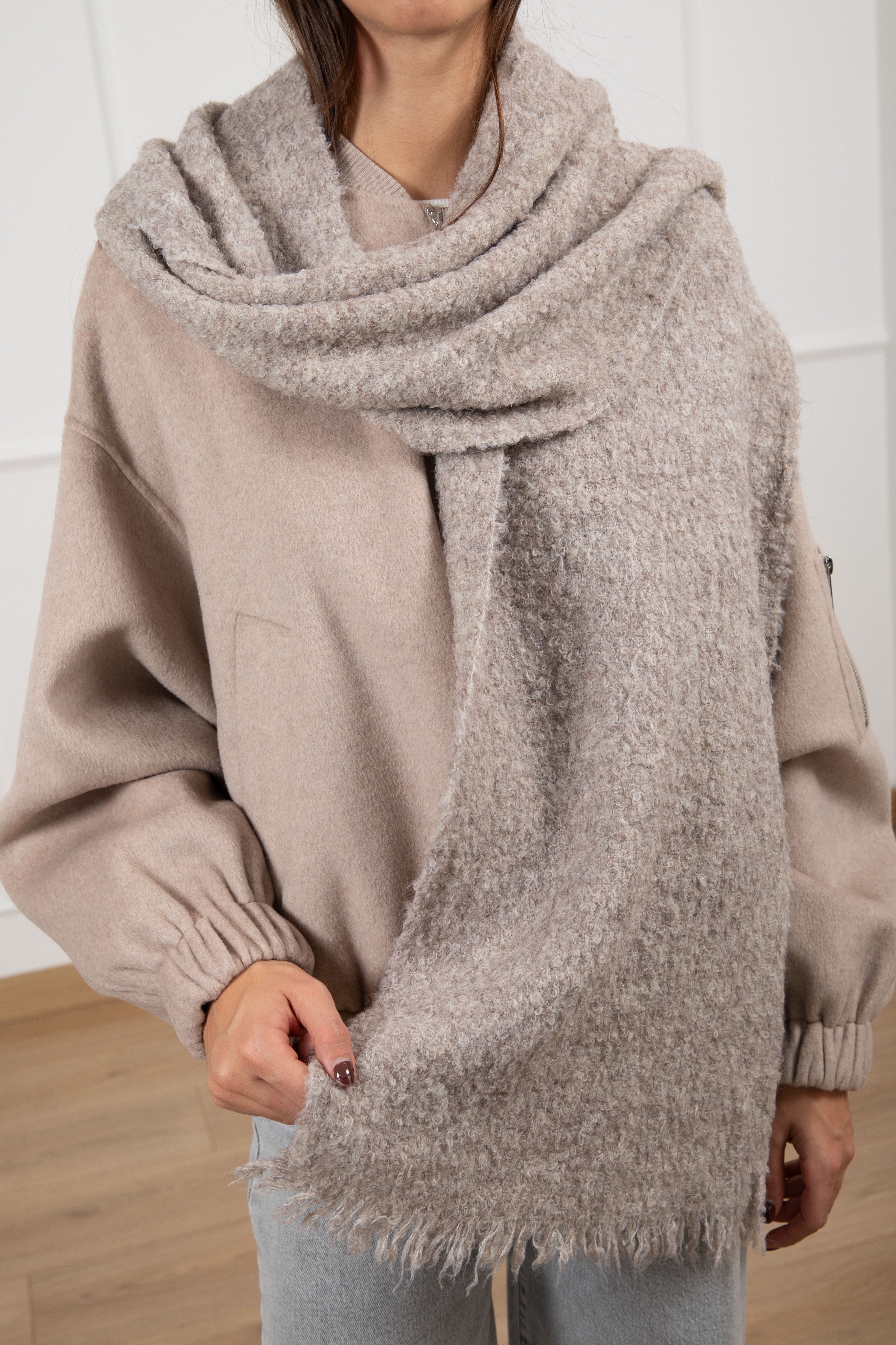 Sciarpa bouclè tinta unita ViCOLO