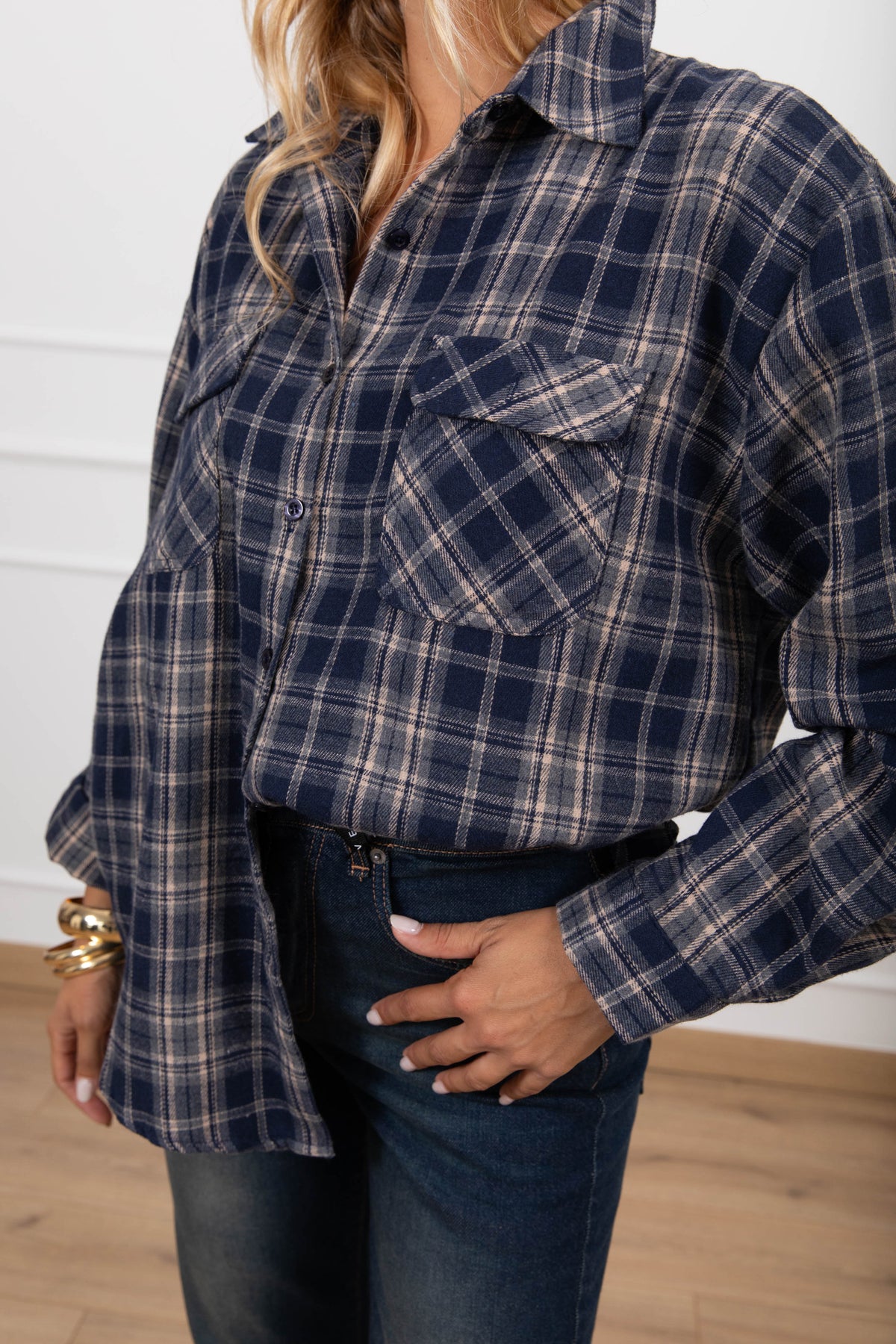 Camicia check flanella variante blu Susy Mix