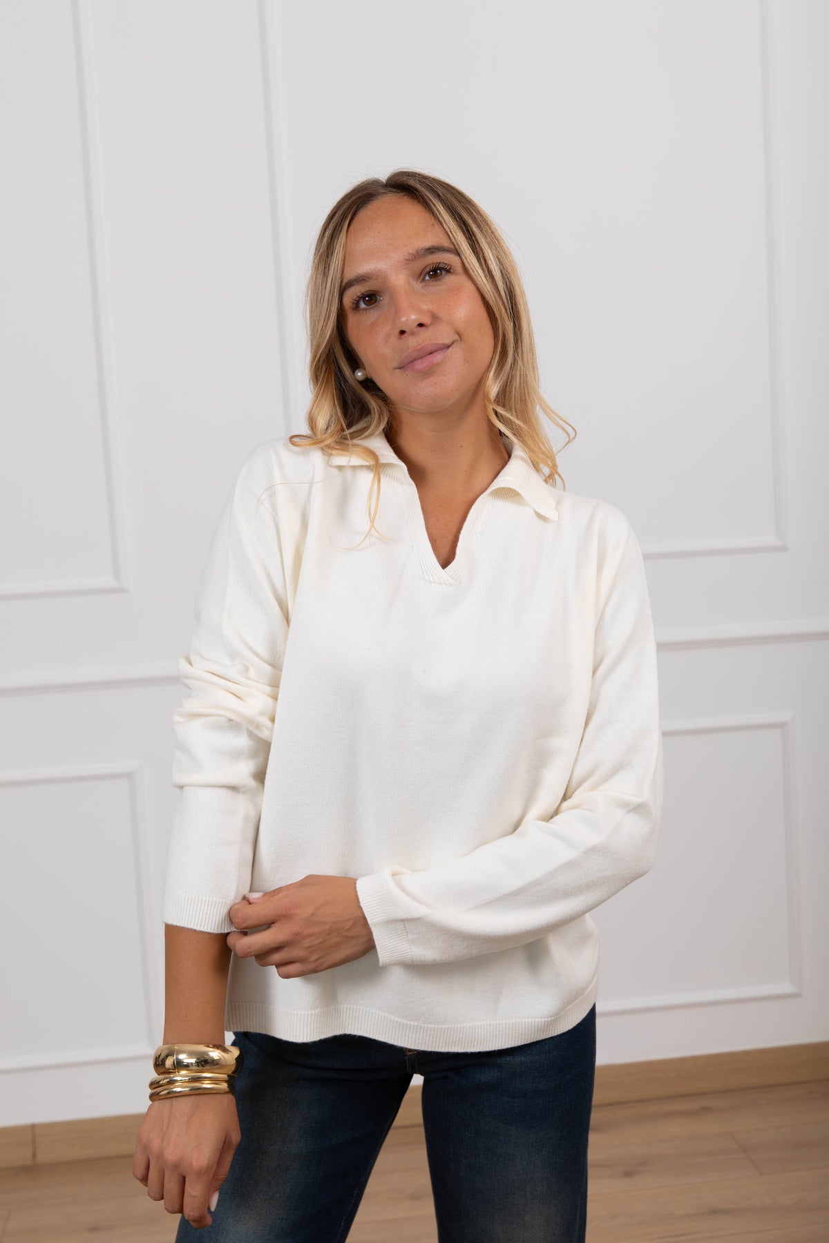Polo in maglia variante burro Haveone