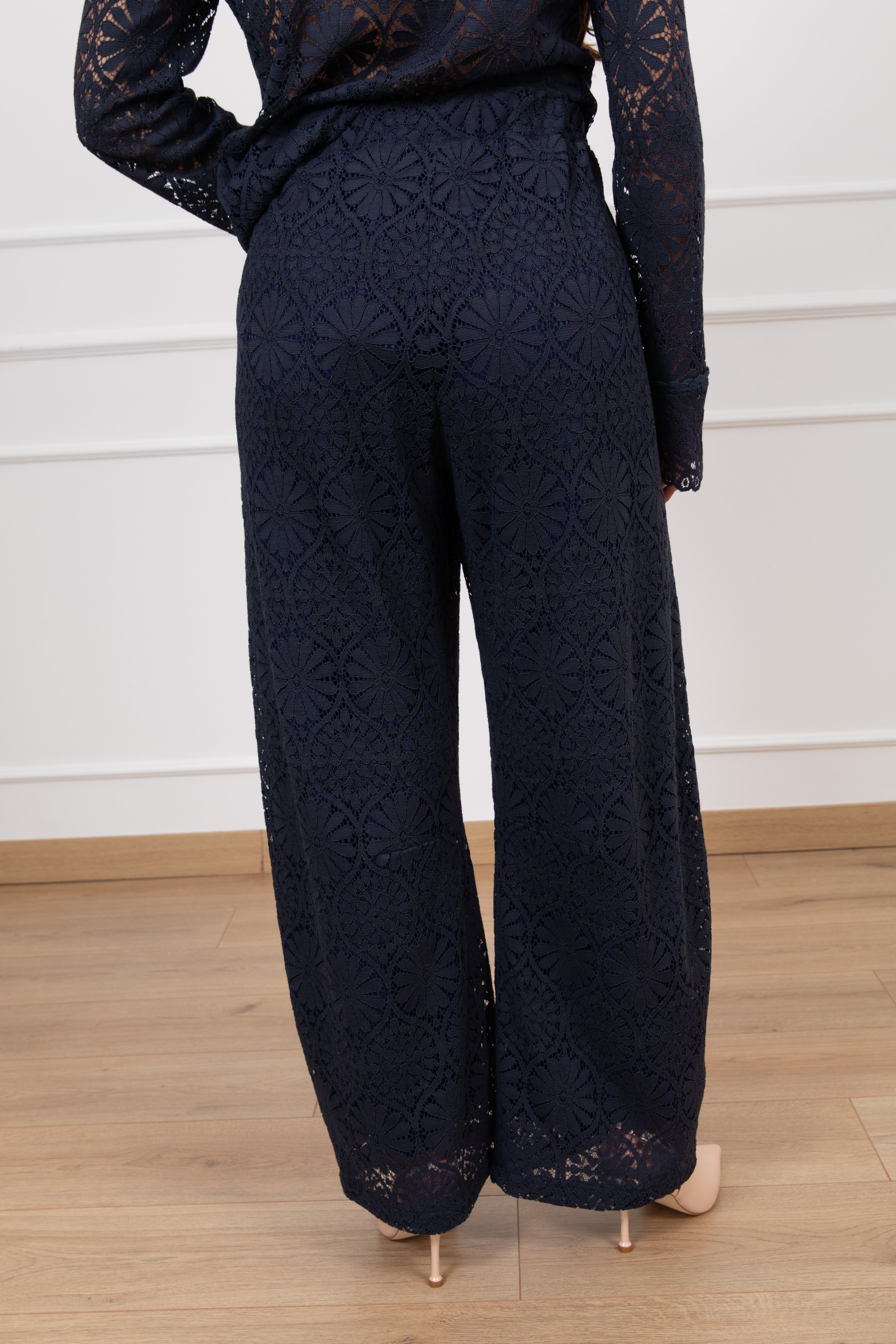 Pantalone gamba dritta in pizzo Motel