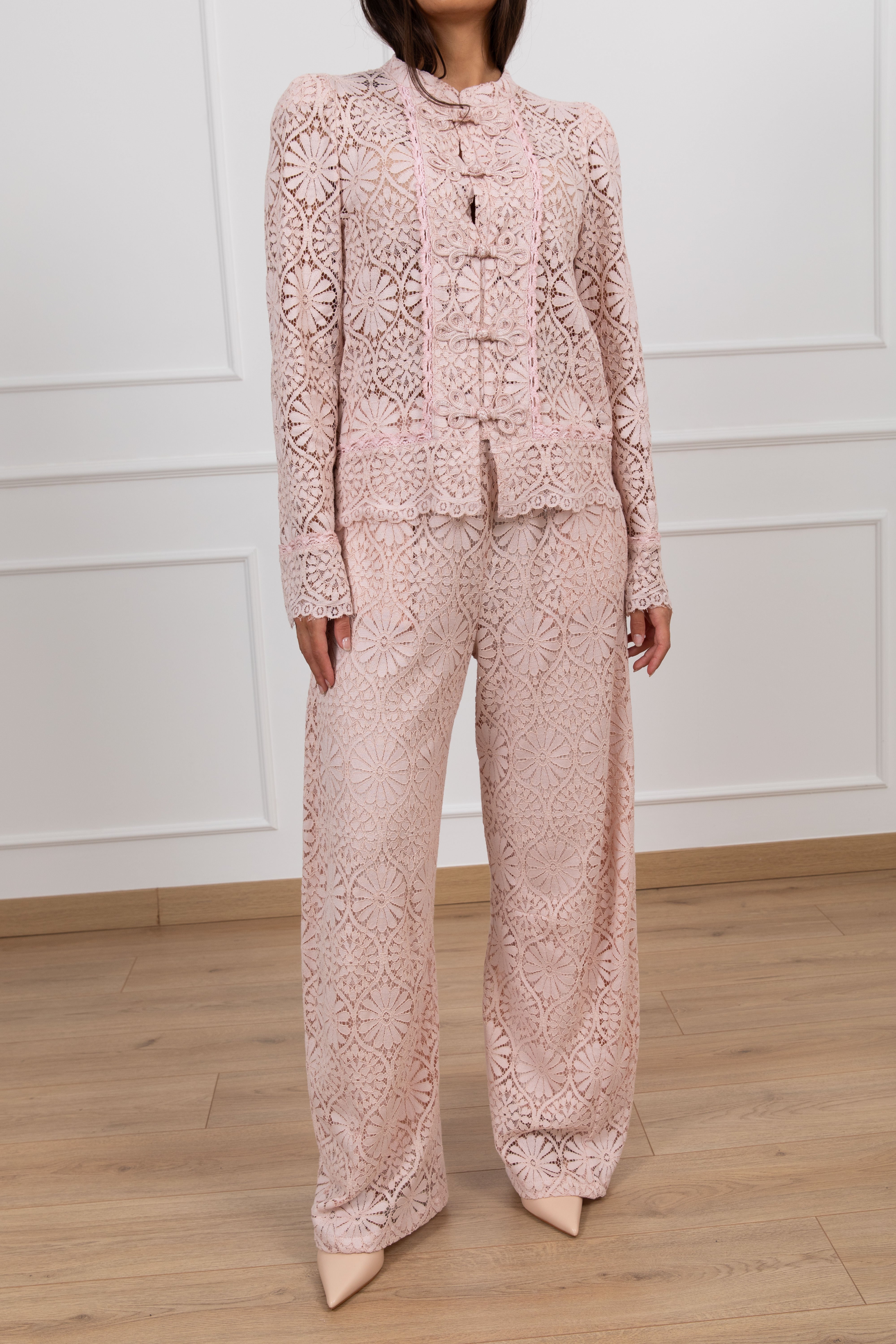 Pantalone gamba dritta in pizzo Motel