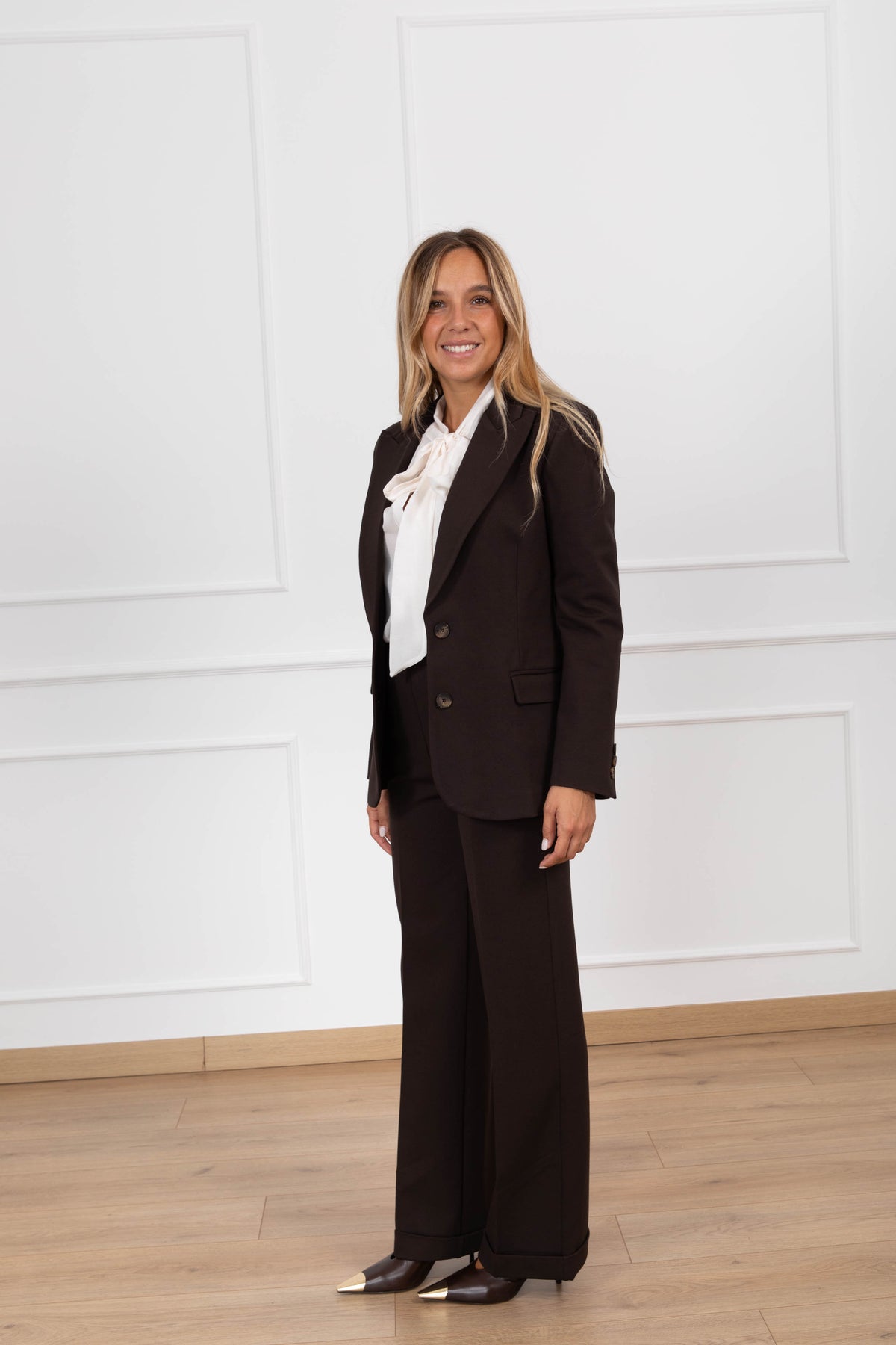 Pantalone gamba dritta in punto milano variante fondente ViCOLO