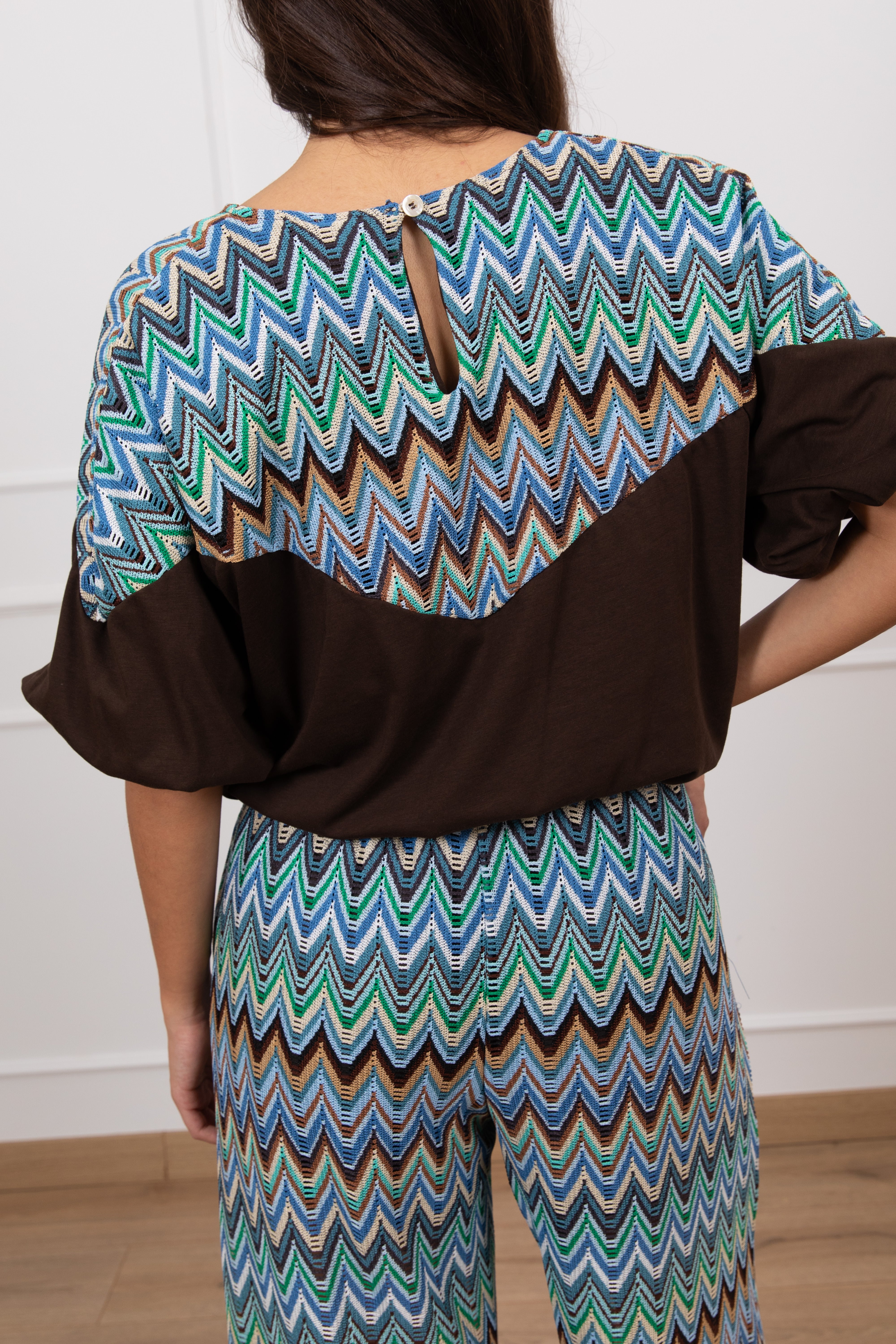 T-shirt a palloncino con inserto motivo zig-zag Tensione IN