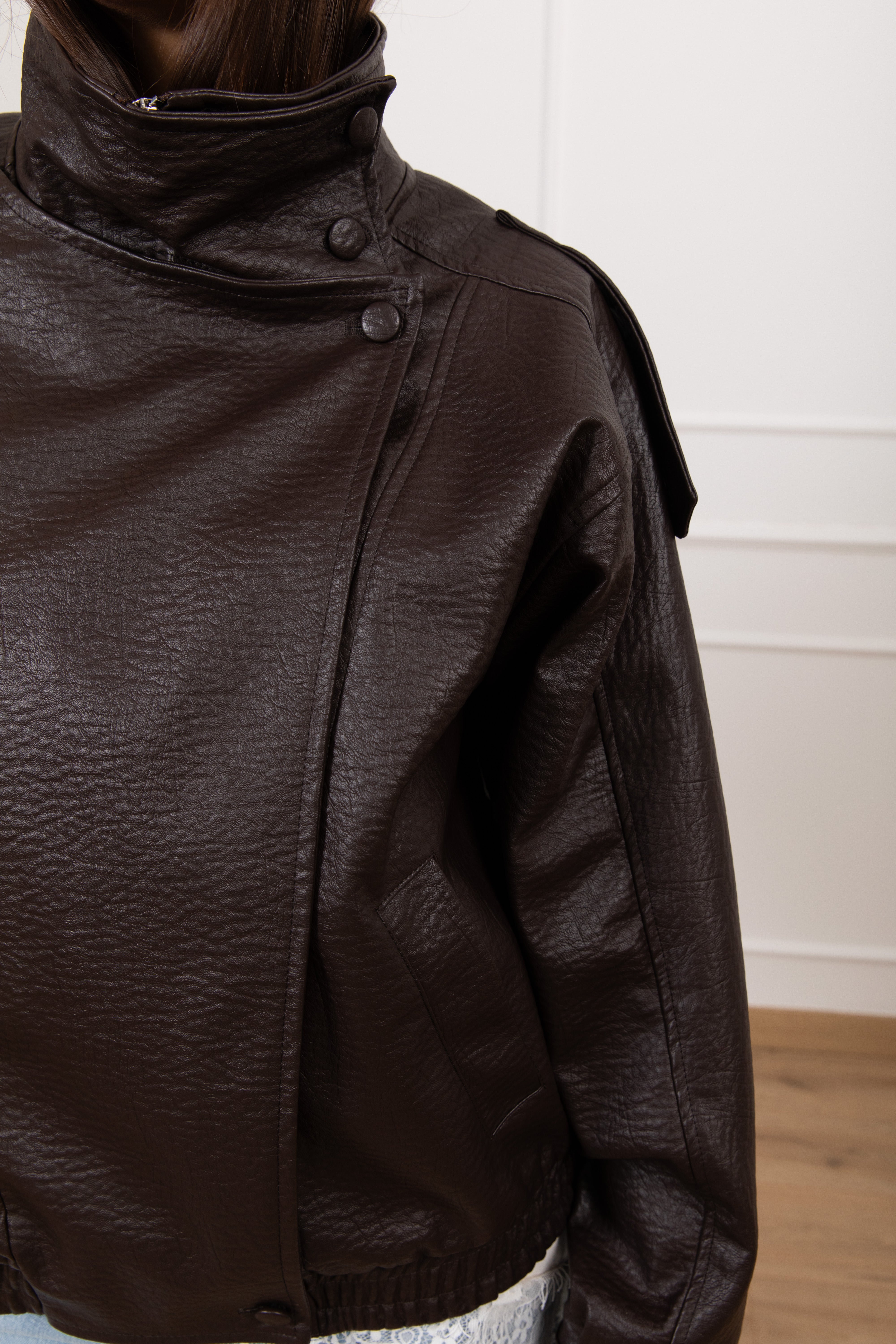 Bomber in eco-pelle martellata Susy Mix