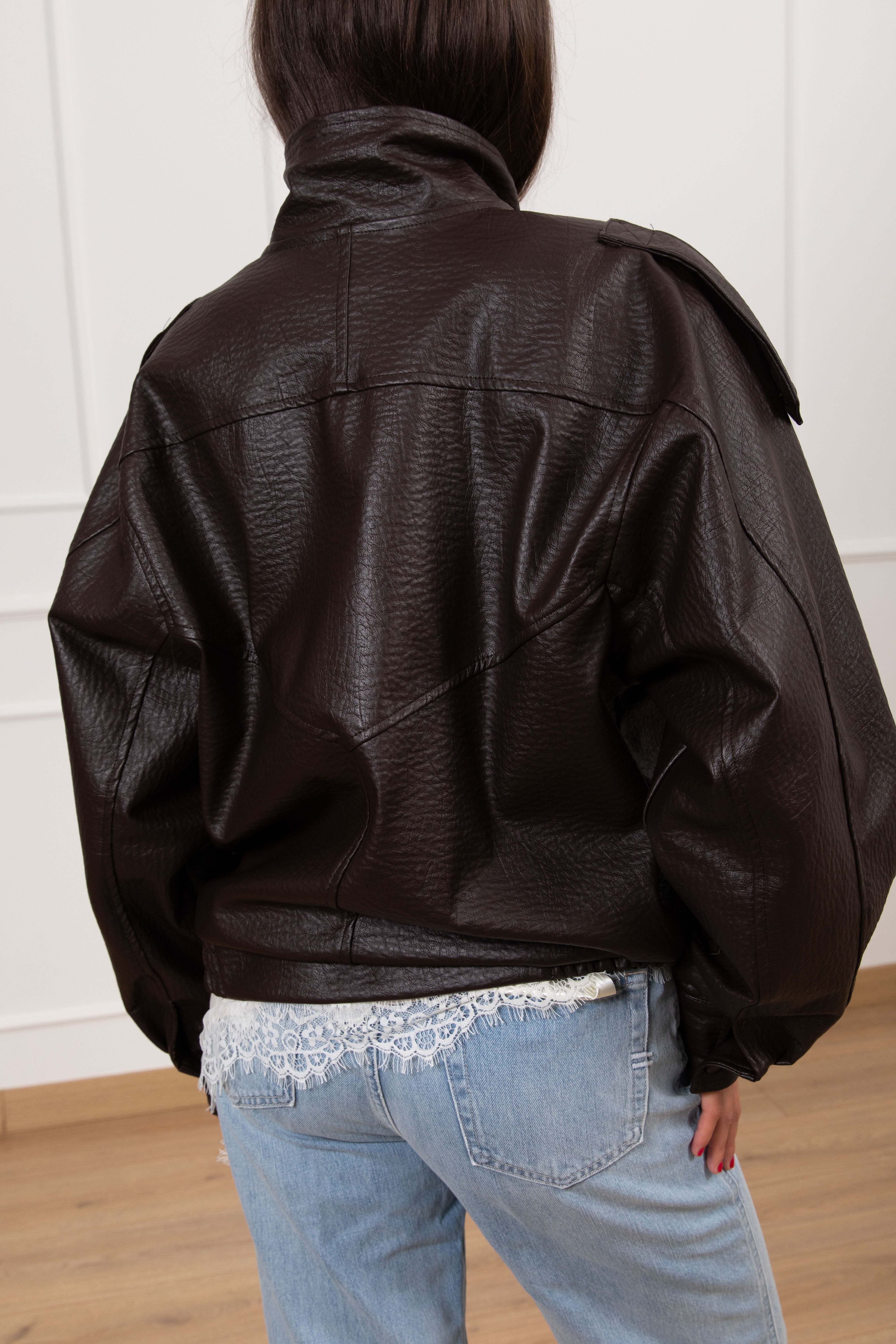 Bomber in eco-pelle martellata Susy Mix