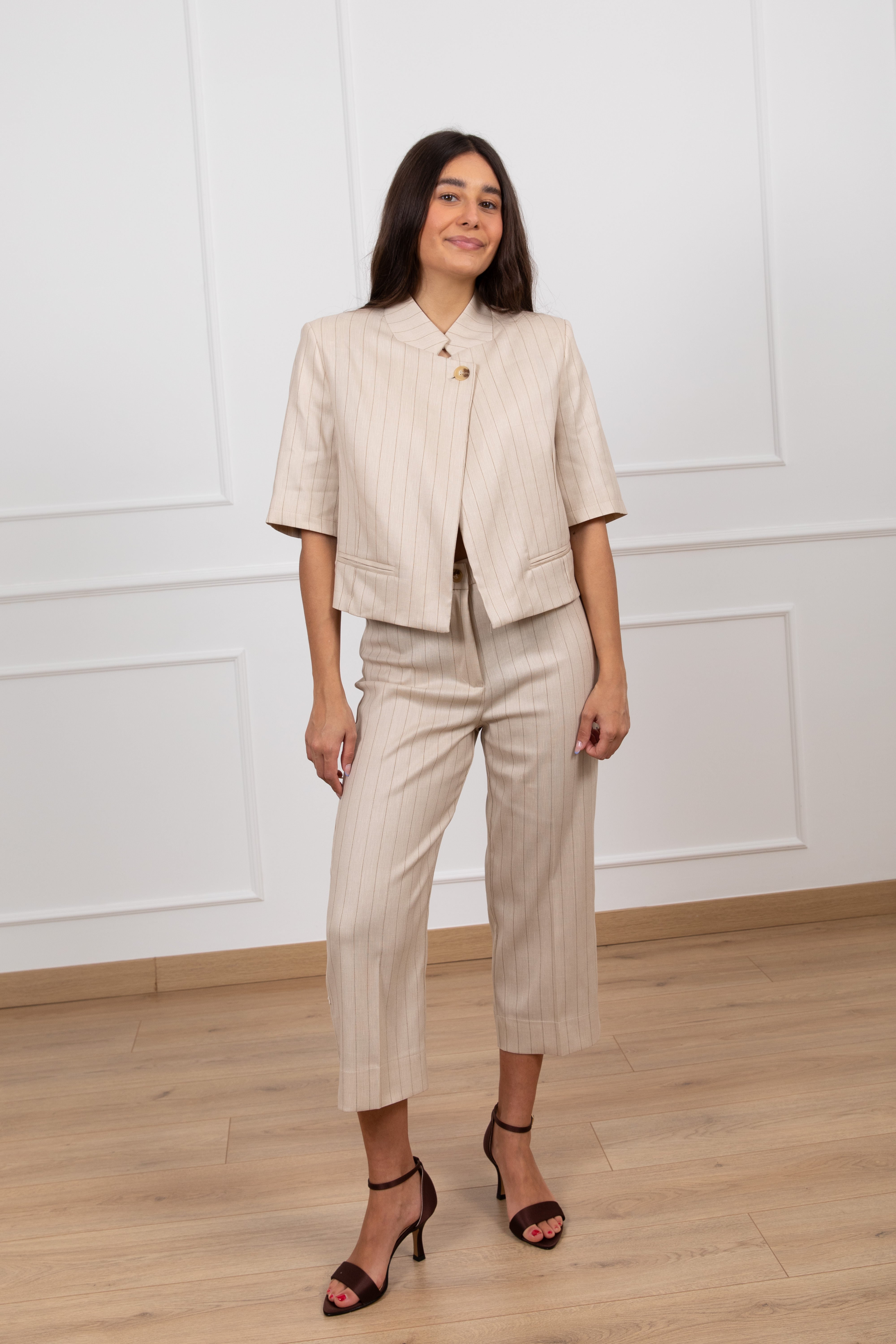 Pantalone capri gessato ViCOLO