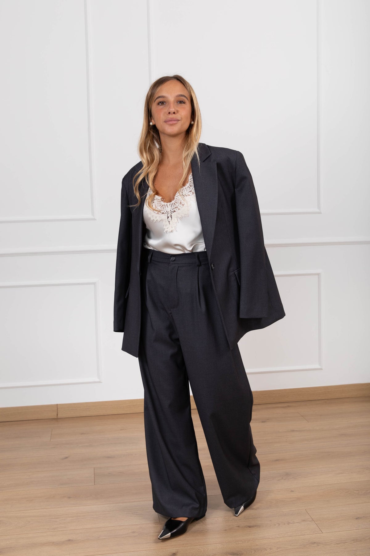 Pantalone sartoriale doppia pinces variante grigio Haveone