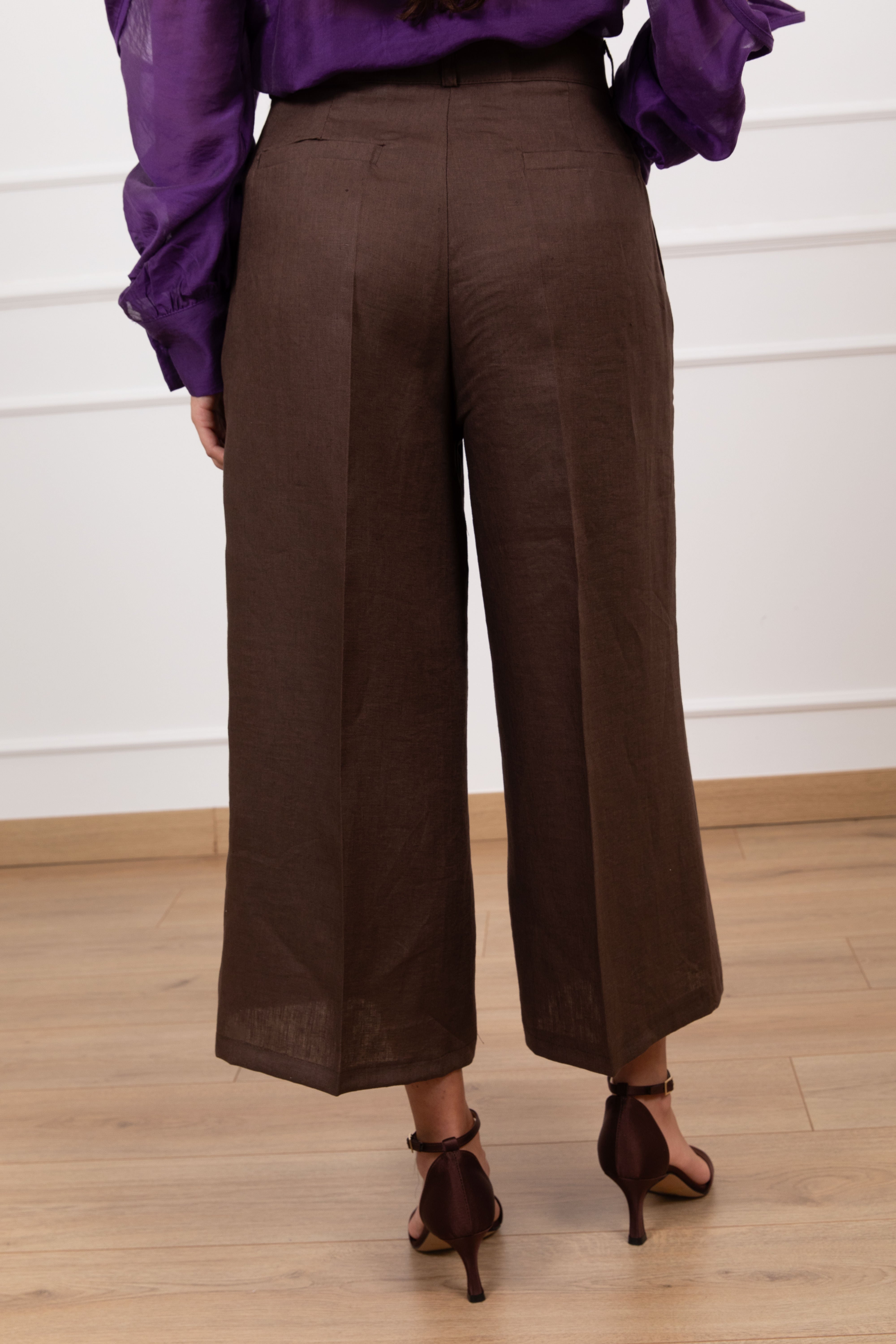 Pantalone gamba larga in lino ViCOLO