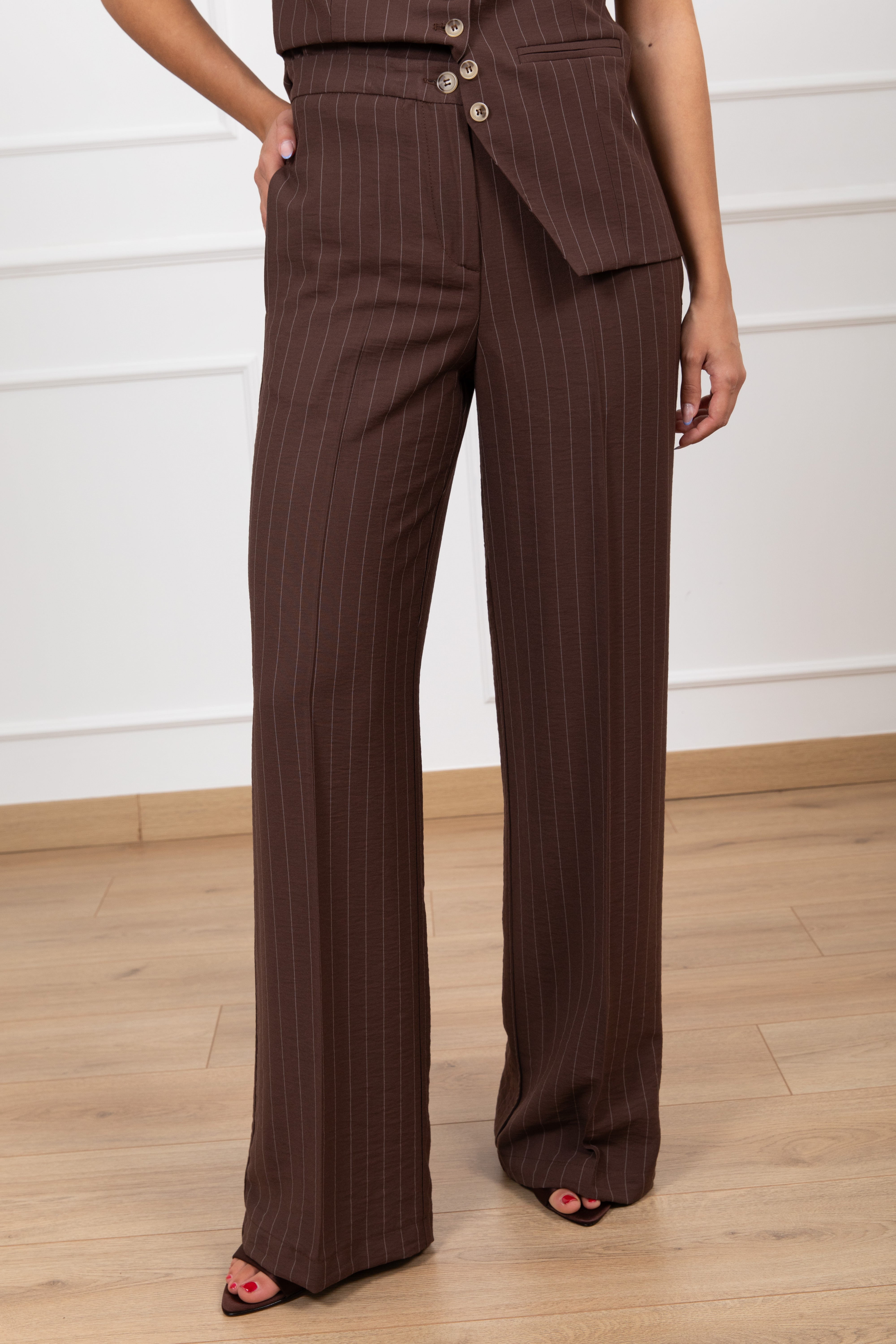 Pantalone gamba dritta gessato ViCOLO