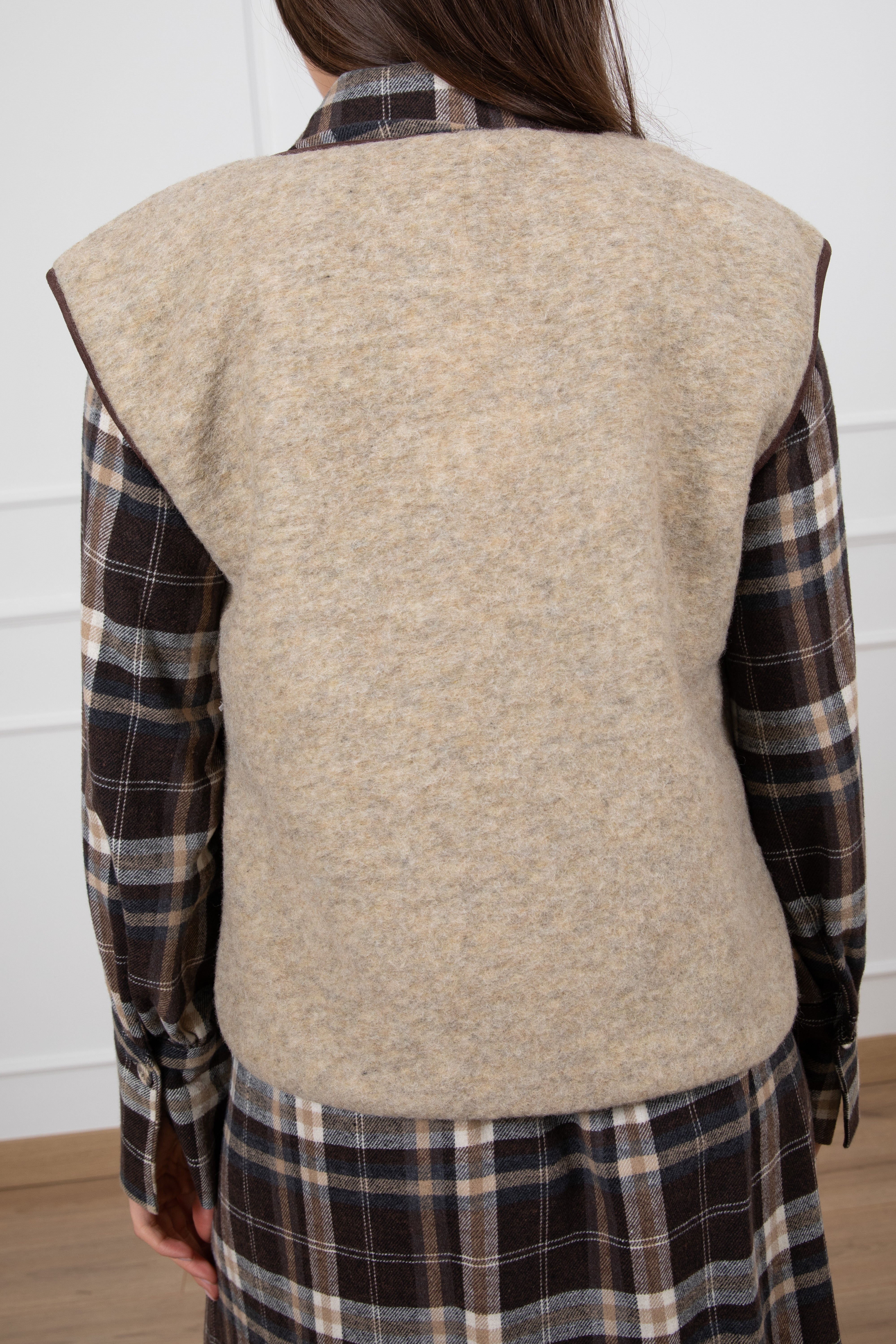 Gilet in lana cotta con ricami Susy Mix