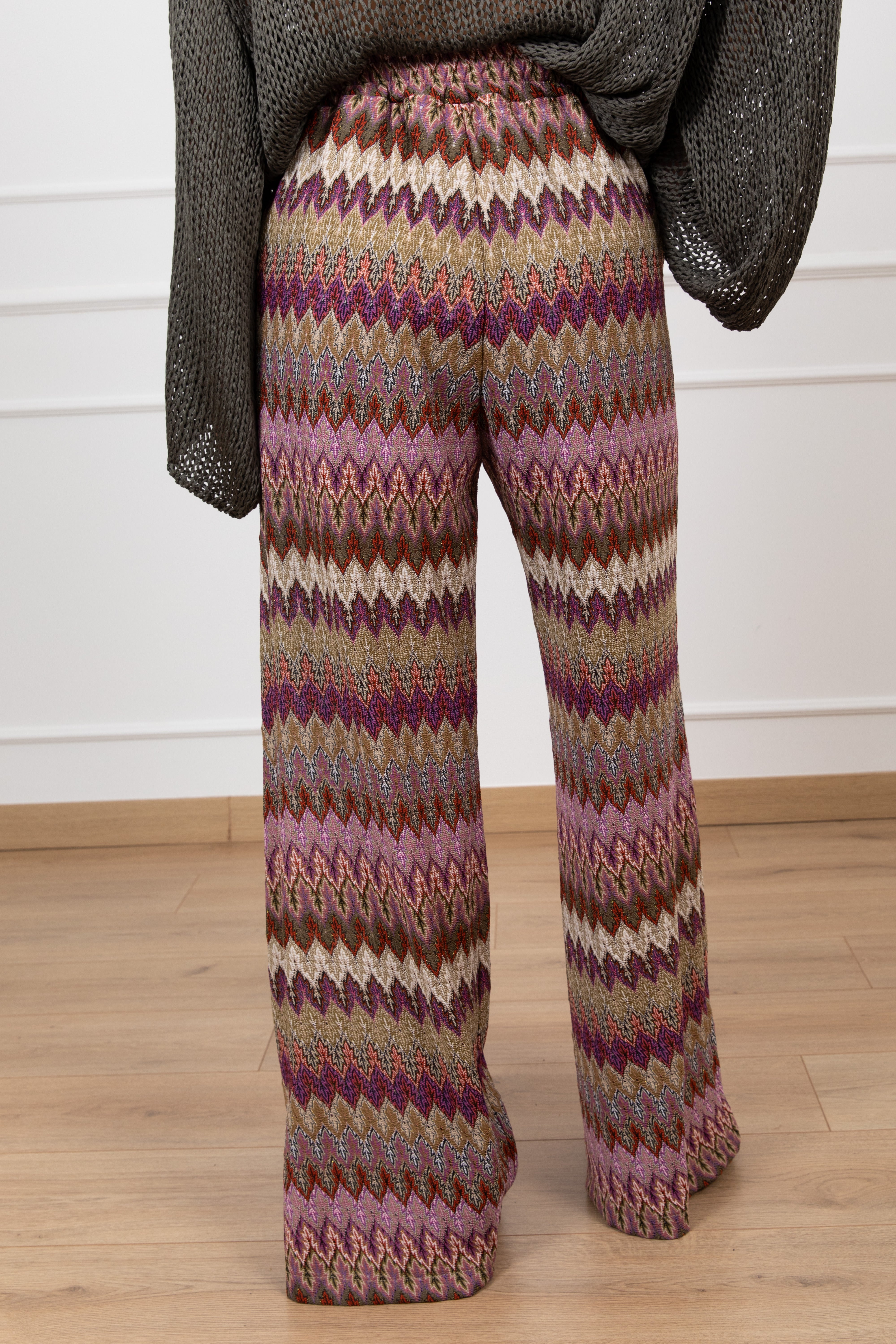 Pantalone motivo zig-zag viola Tensione IN