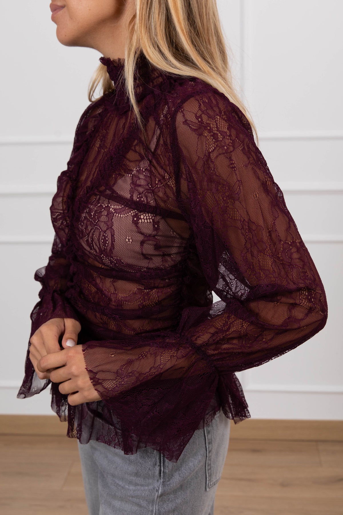 Blusa in pizzo variante vino Susy Mix