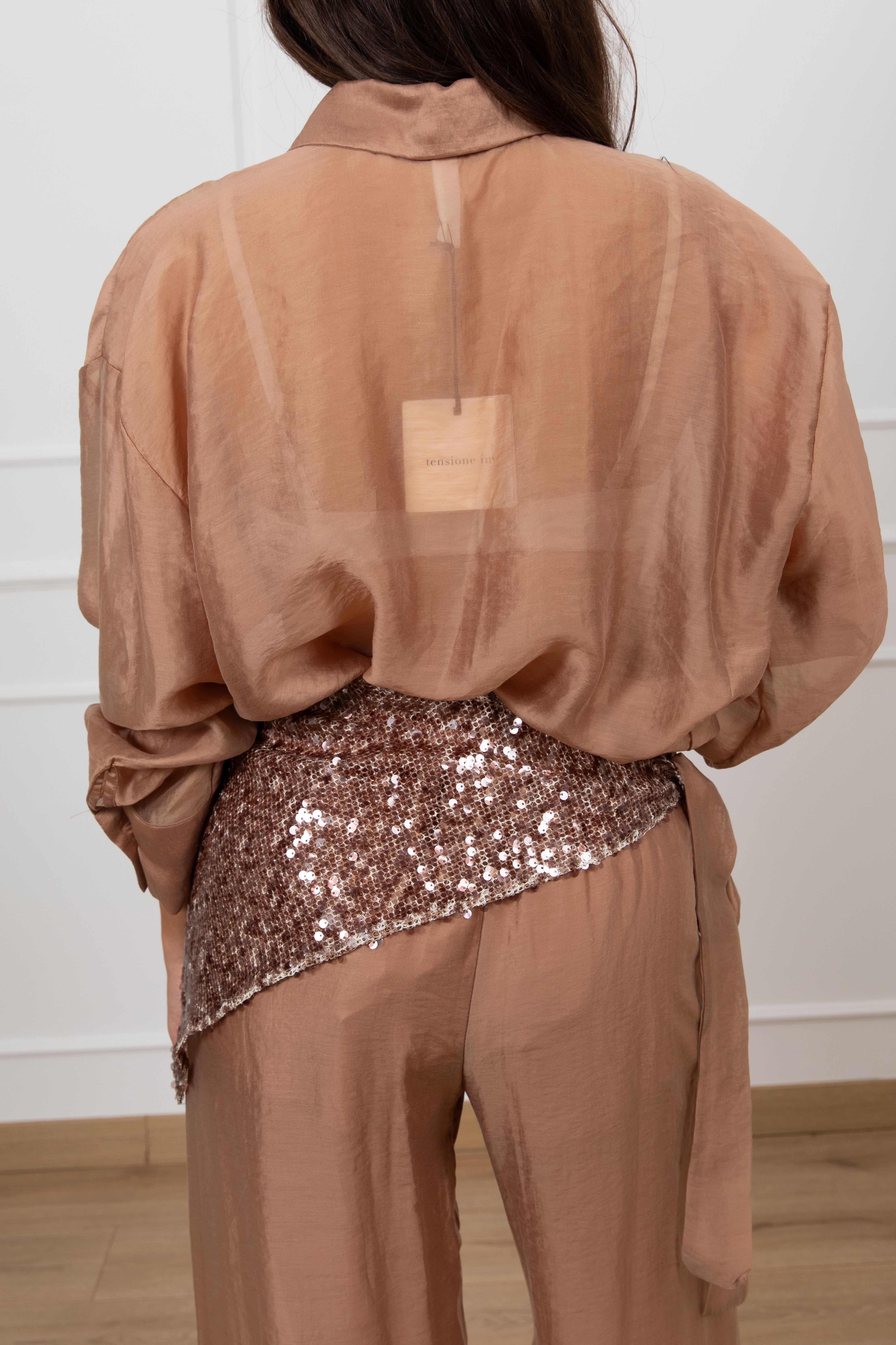 Camicia in lyocell con tasca micro-paillettes Tensione IN