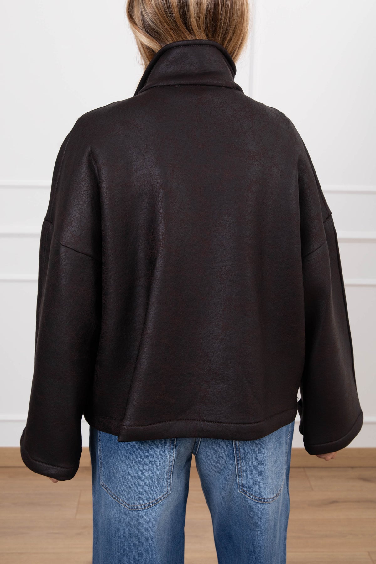 Giaccone in neoprene effetto invecchiato Haveone