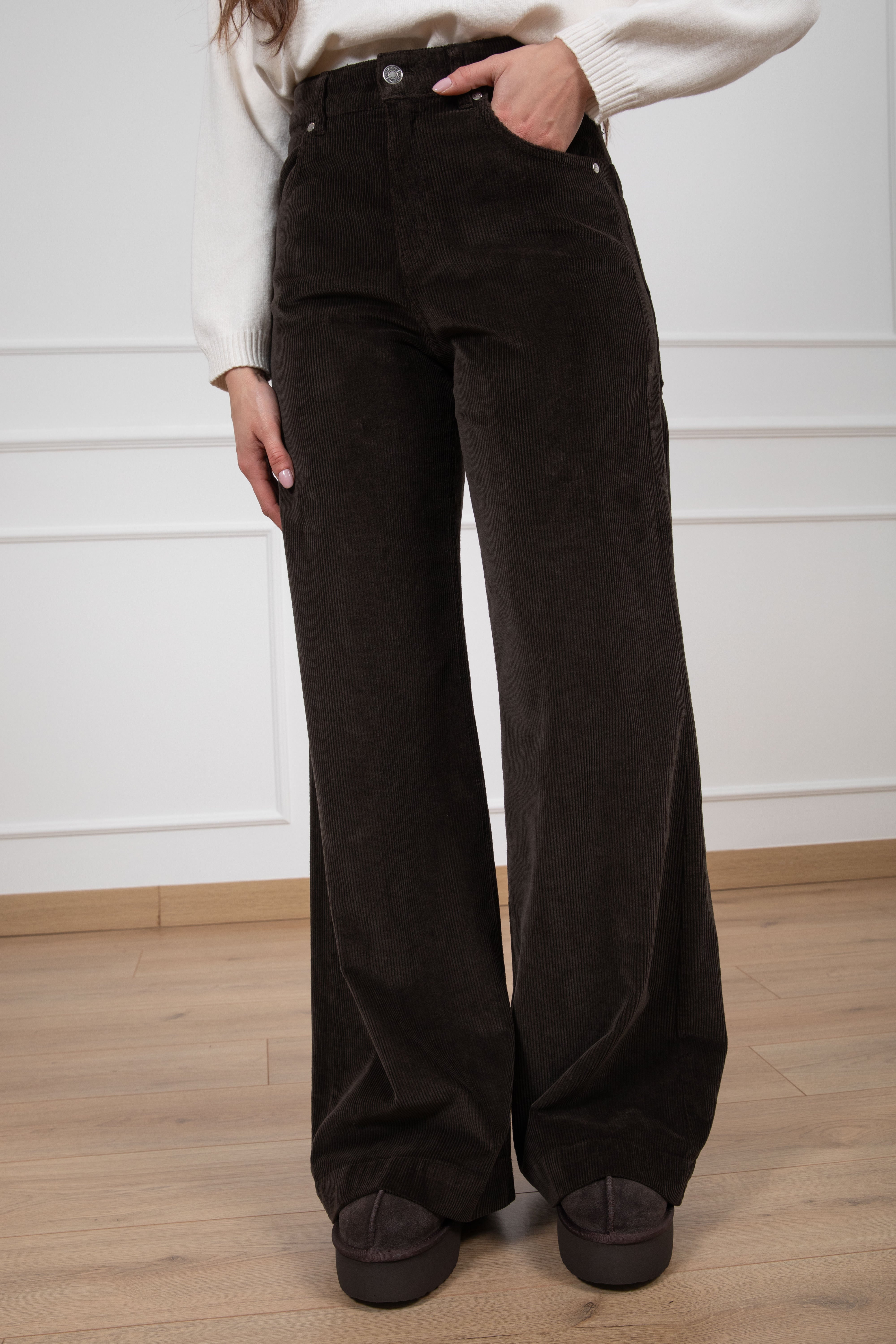 Pantalone 5 tasche in velluto Susy Mix