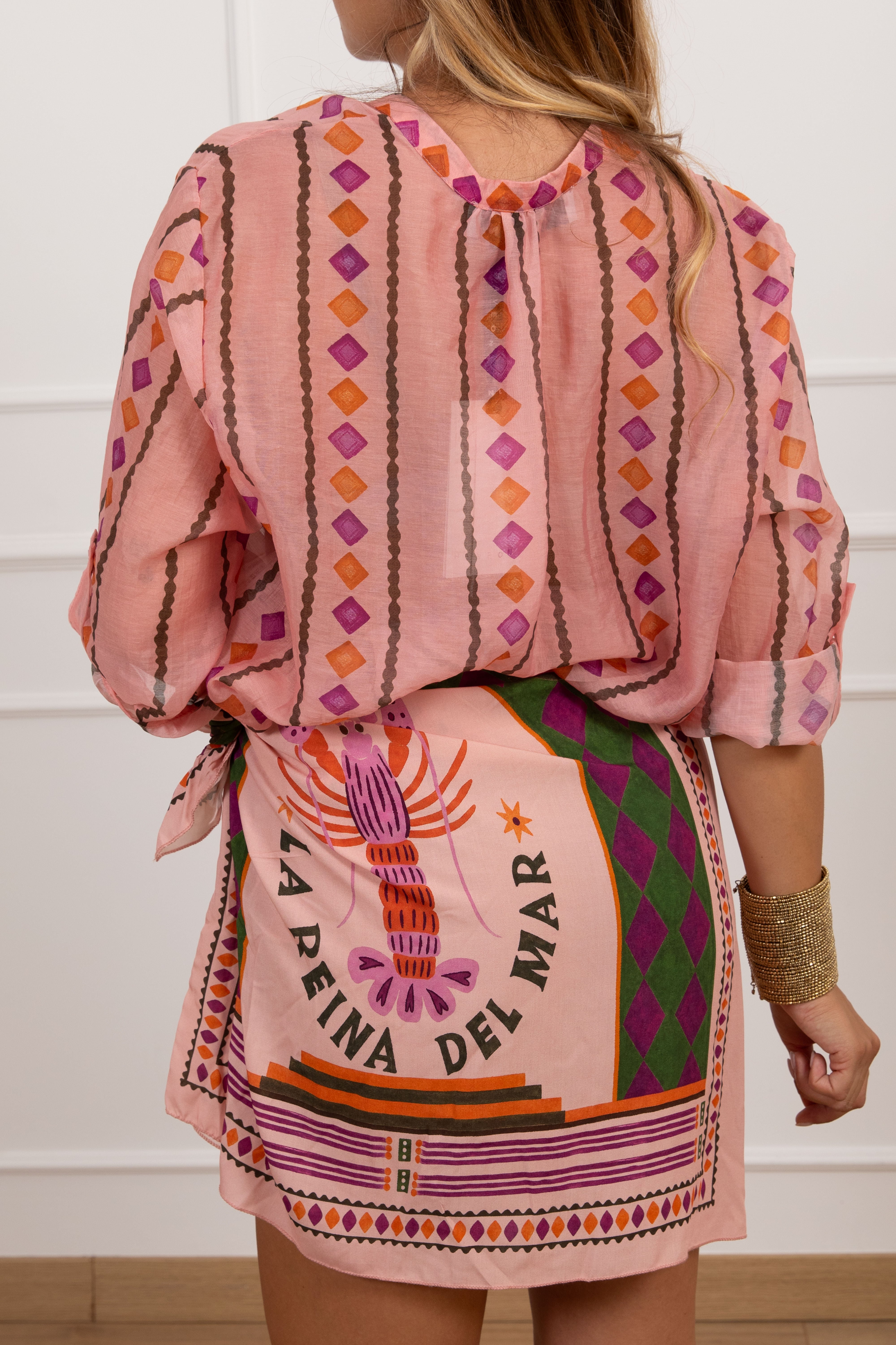 Camicia fantasia rosa Haveone