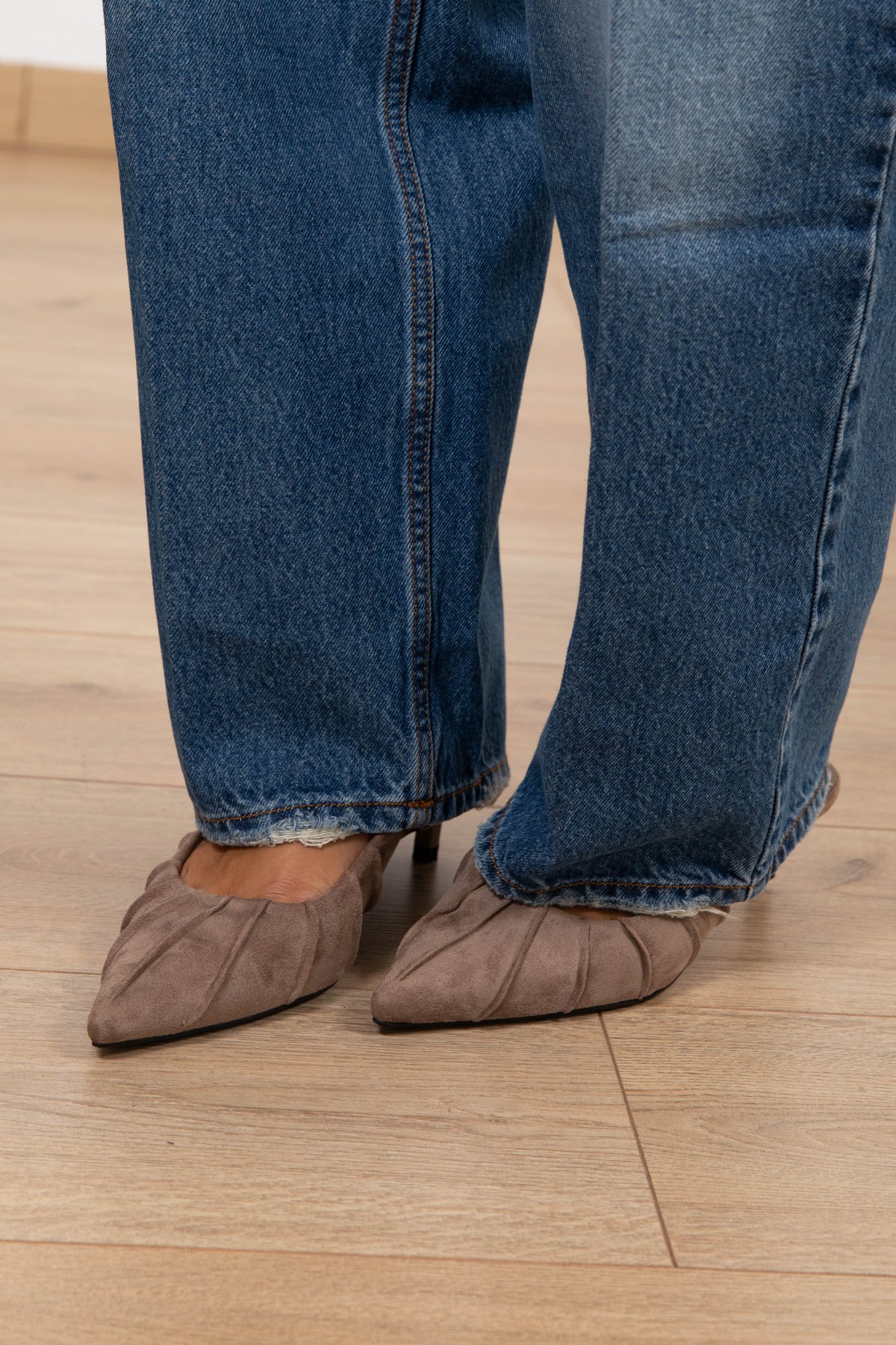 Sling back in eco-camoscio variante tortora Susy Mix