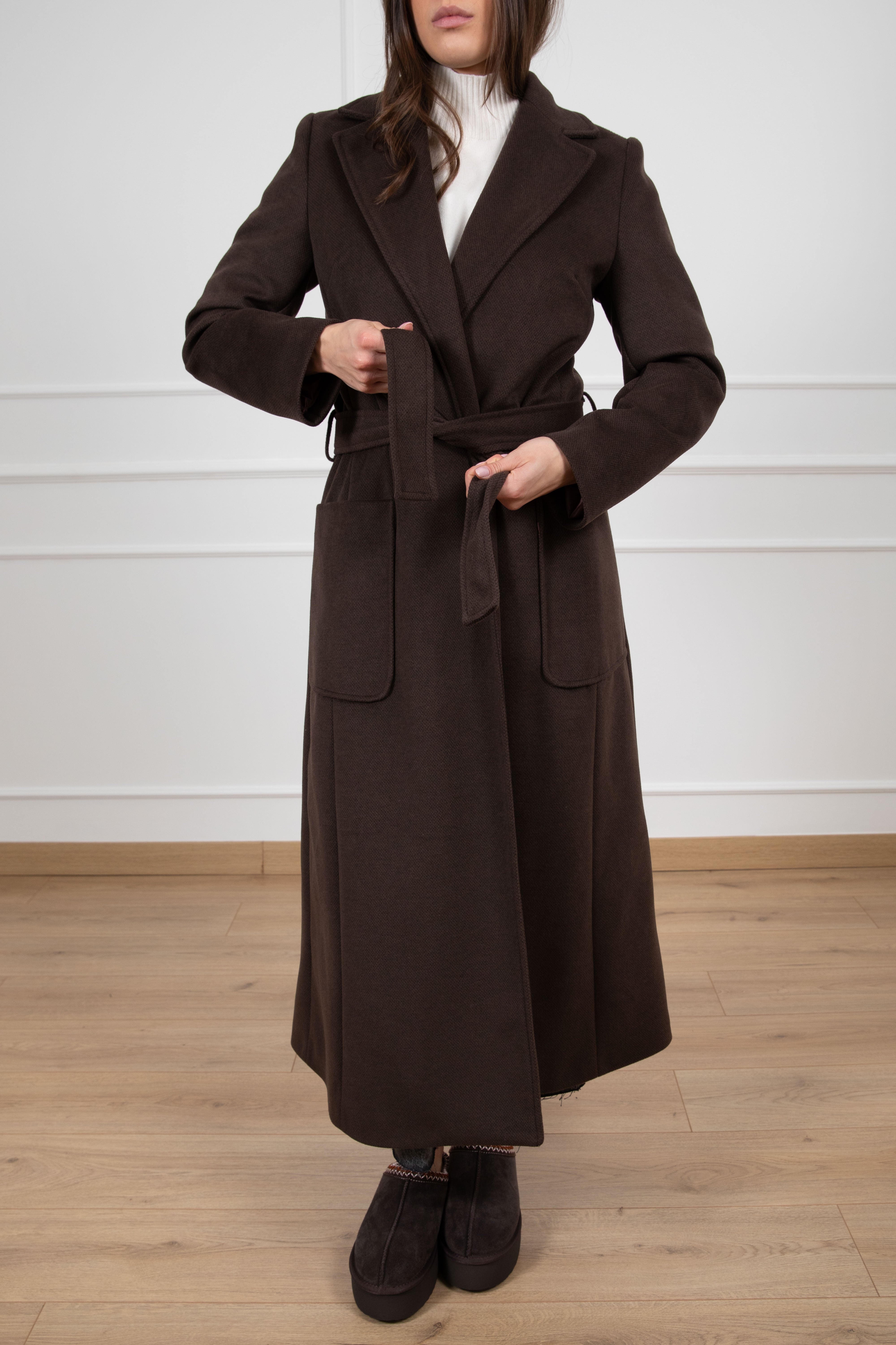 Cappotto lungo con cintura Susy Mix