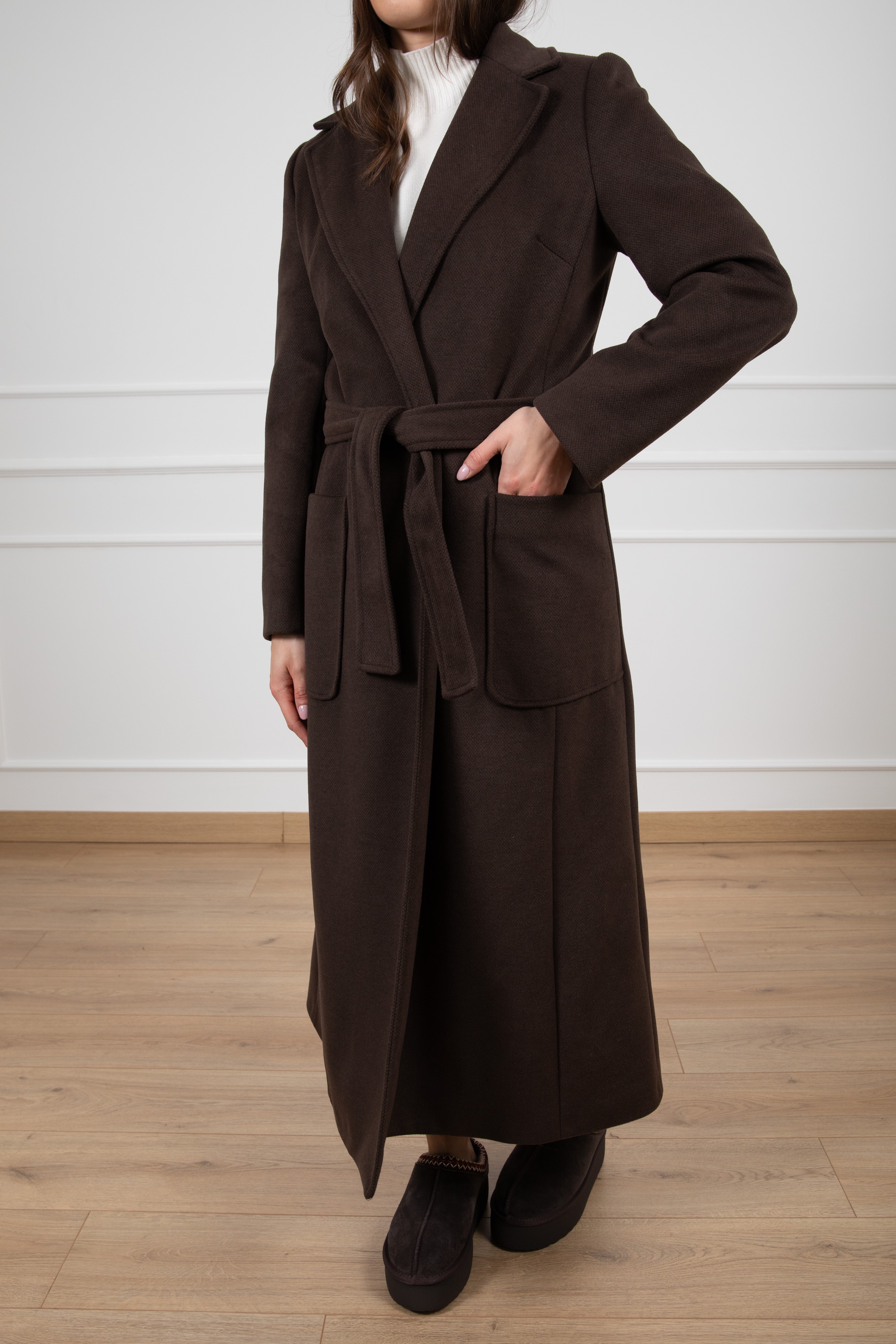 Cappotto lungo con cintura Susy Mix