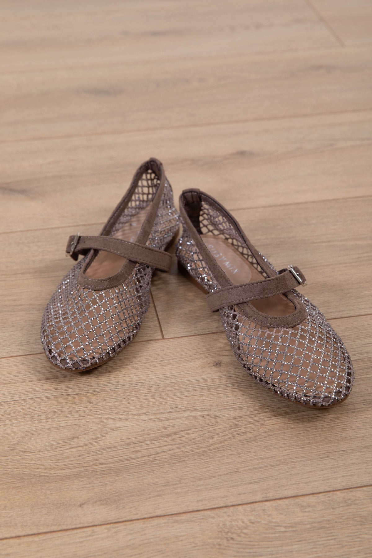 Ballerina a rete con strass variante tortora Susy Mix