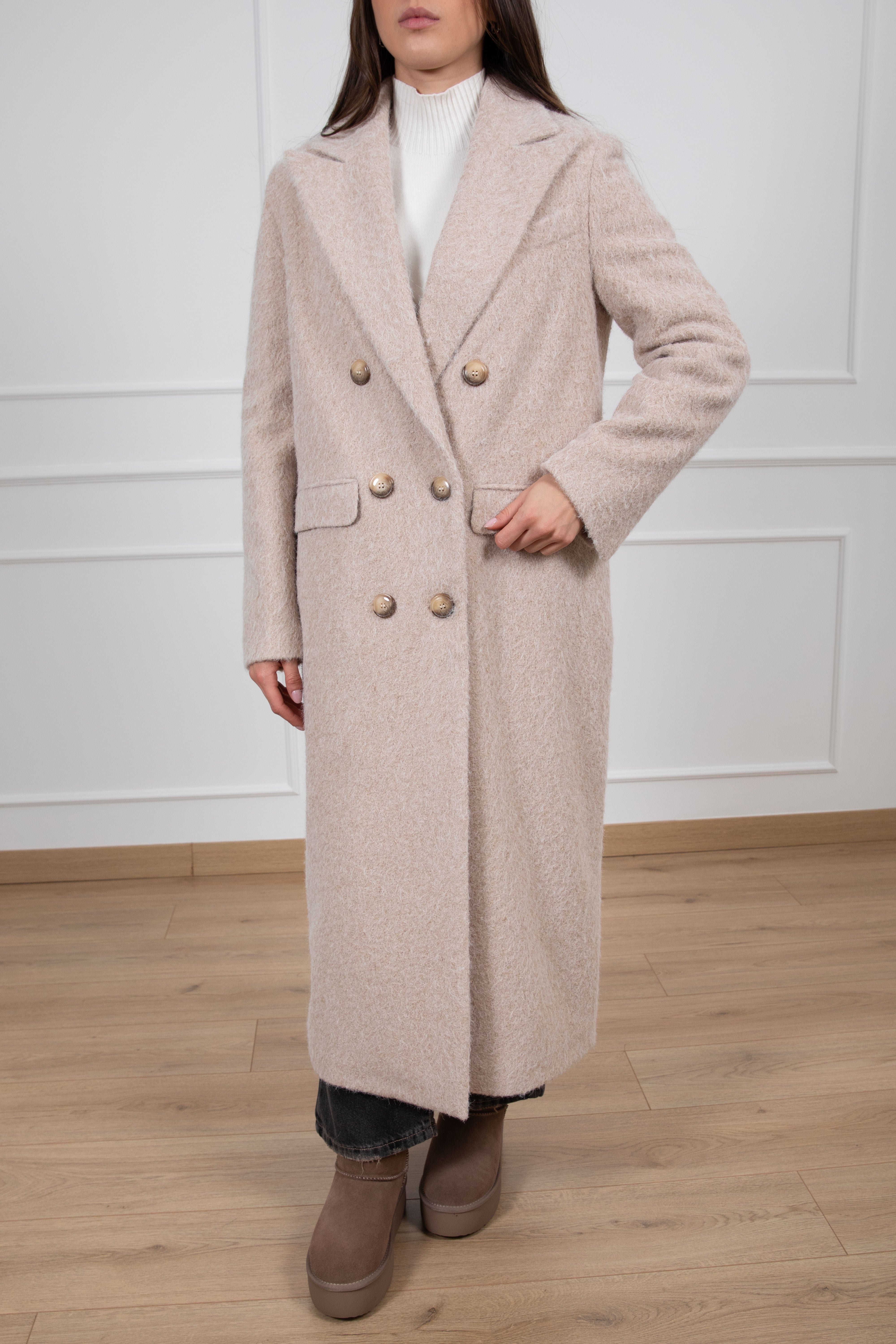 Cappotto lungo bouclè 6 bottoni Susy Mix