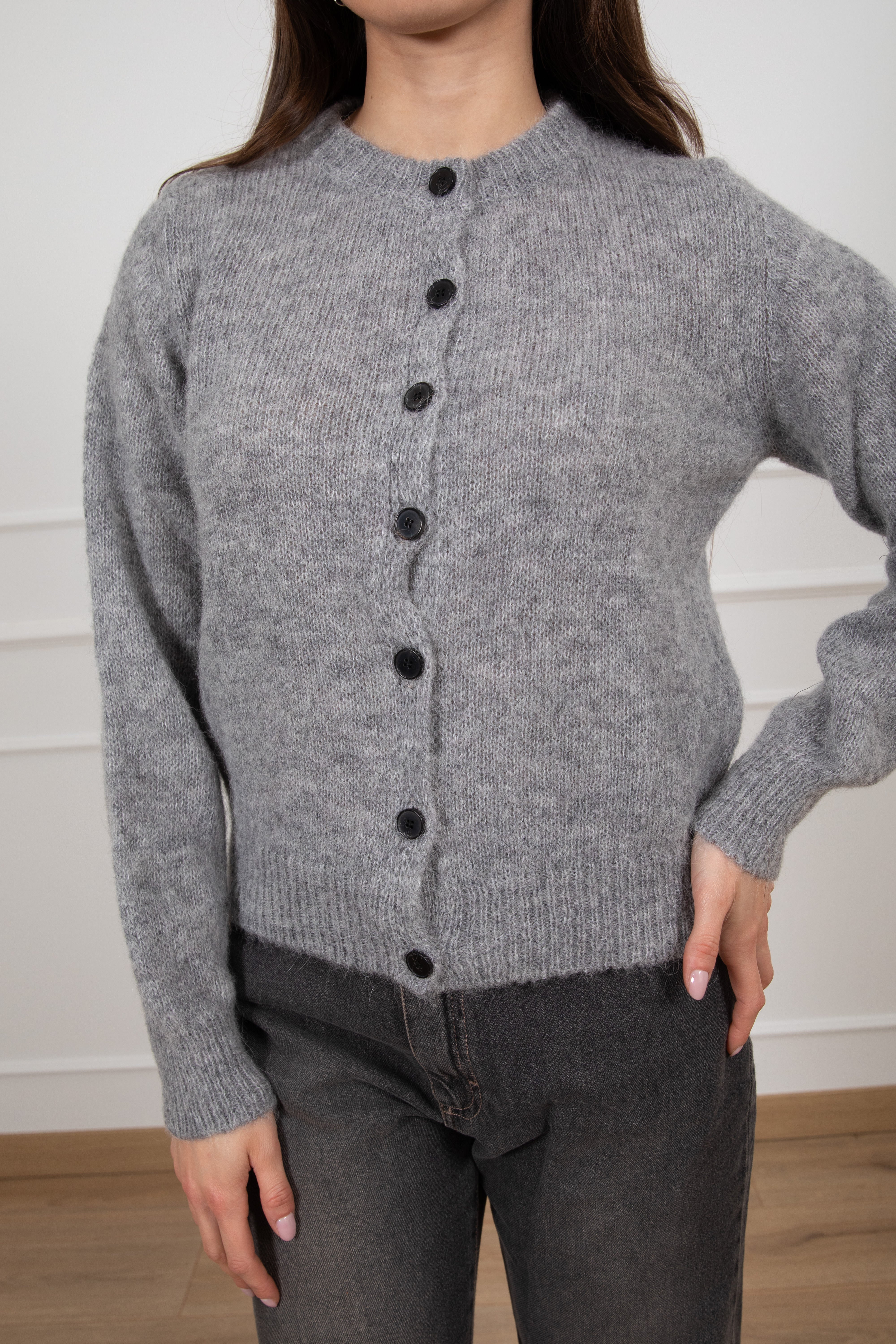 Cardigan girocollo in lana ViCOLO