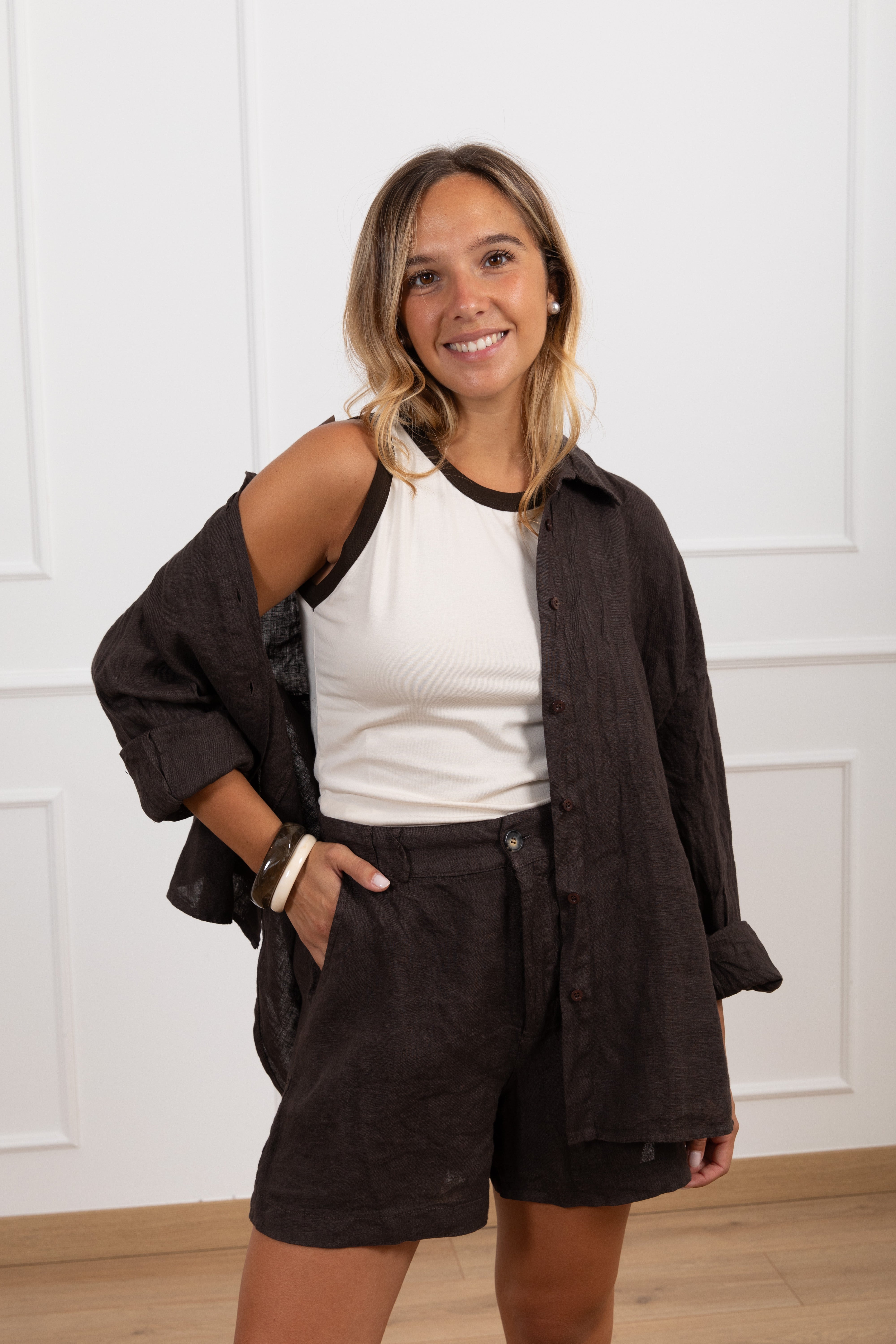 Camicia over-size 100% lino Haveone