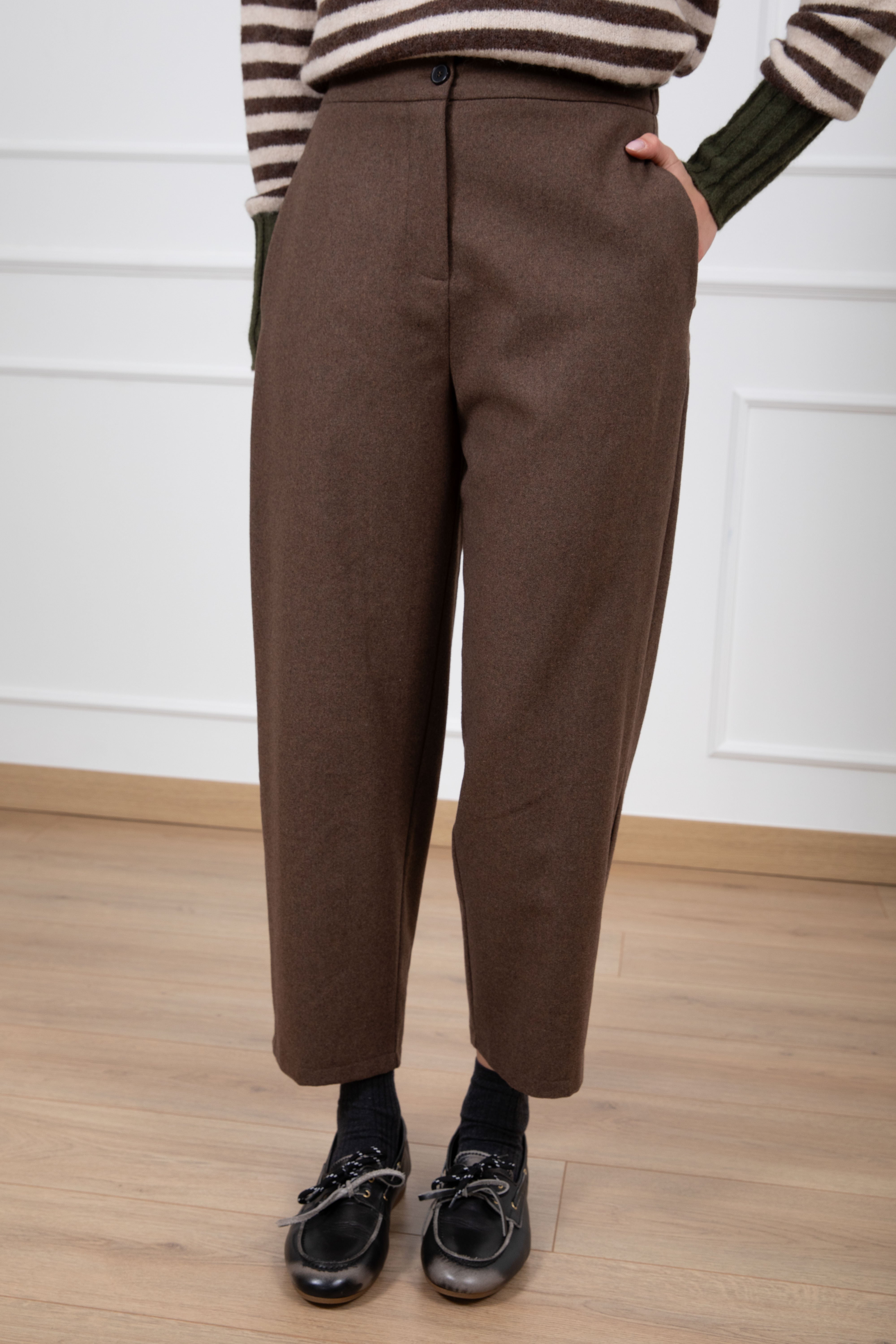 Pantalone carrot-fit in flanella ViCOLO