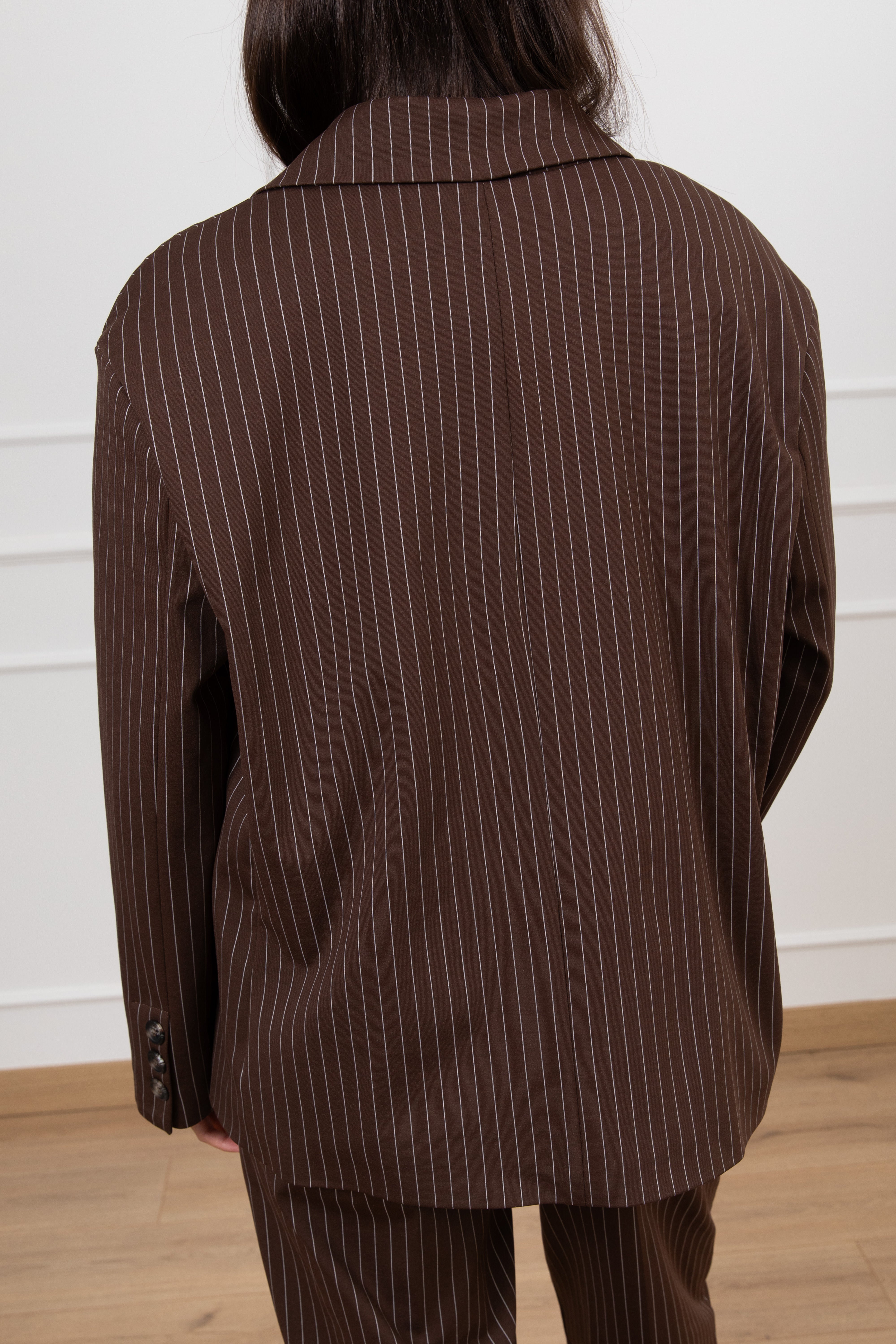 Giacca gessata over-size in punto milano leggero Tensione IN