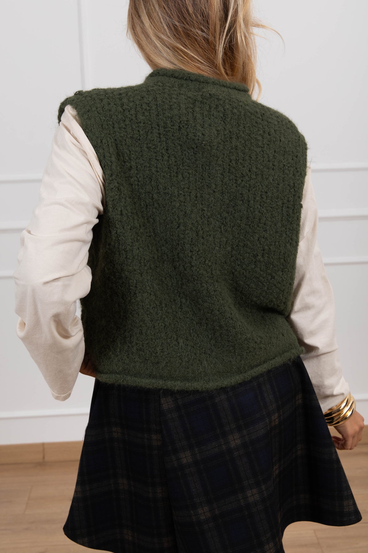 Gilet bouclé variante militare Susy Mix