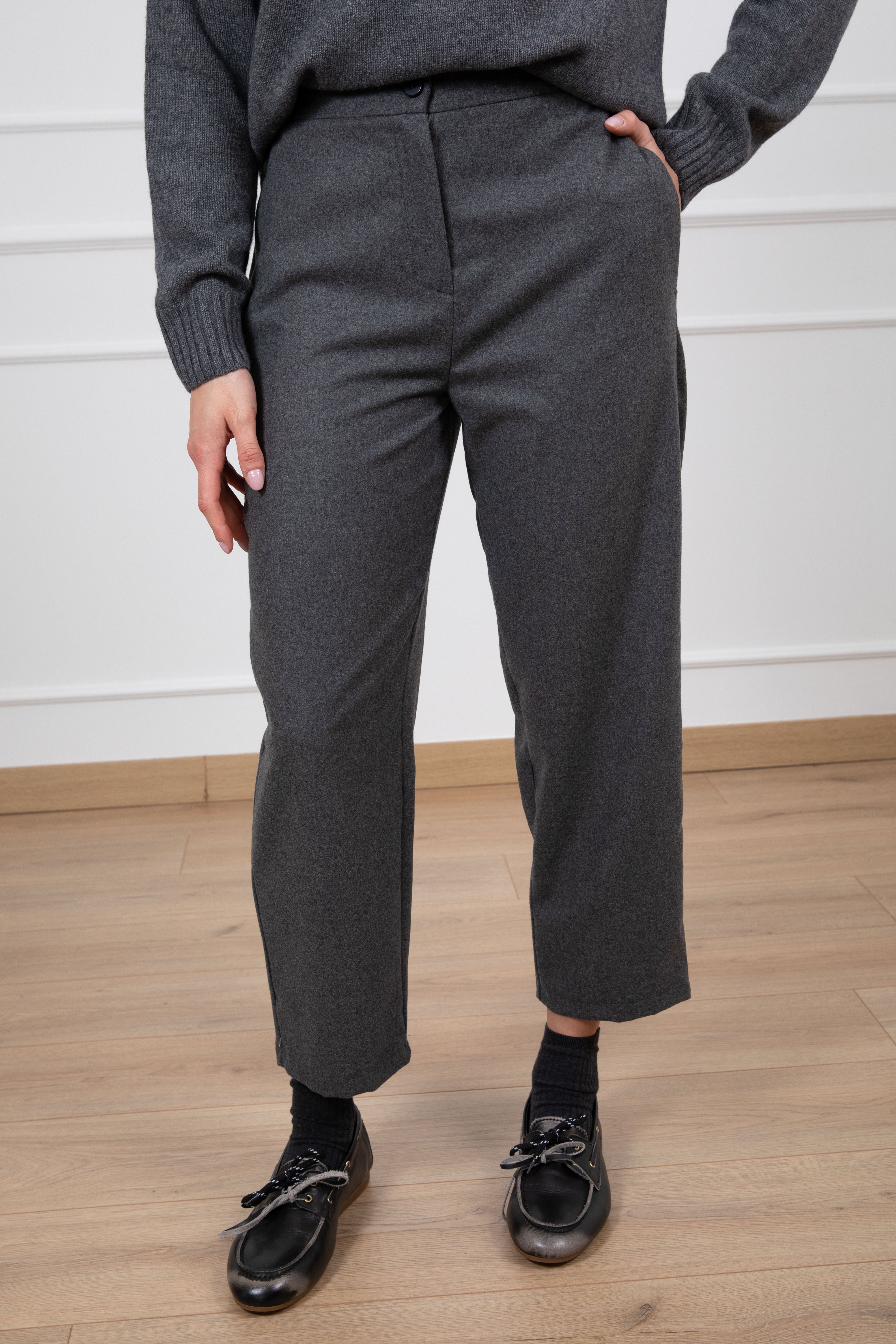 Pantalone carrot-fit in flanella ViCOLO