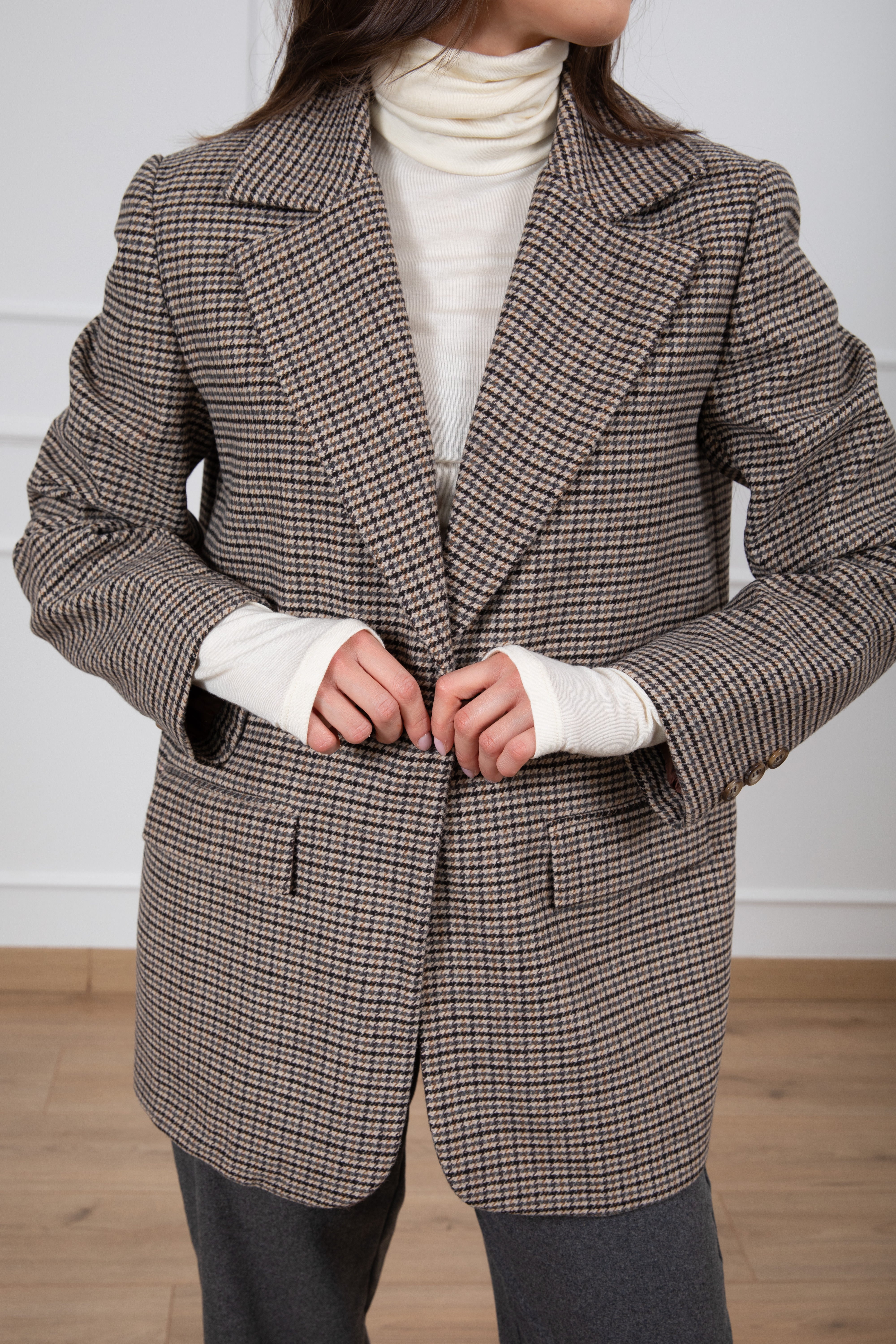 Giacca check in lana over-size ViCOLO