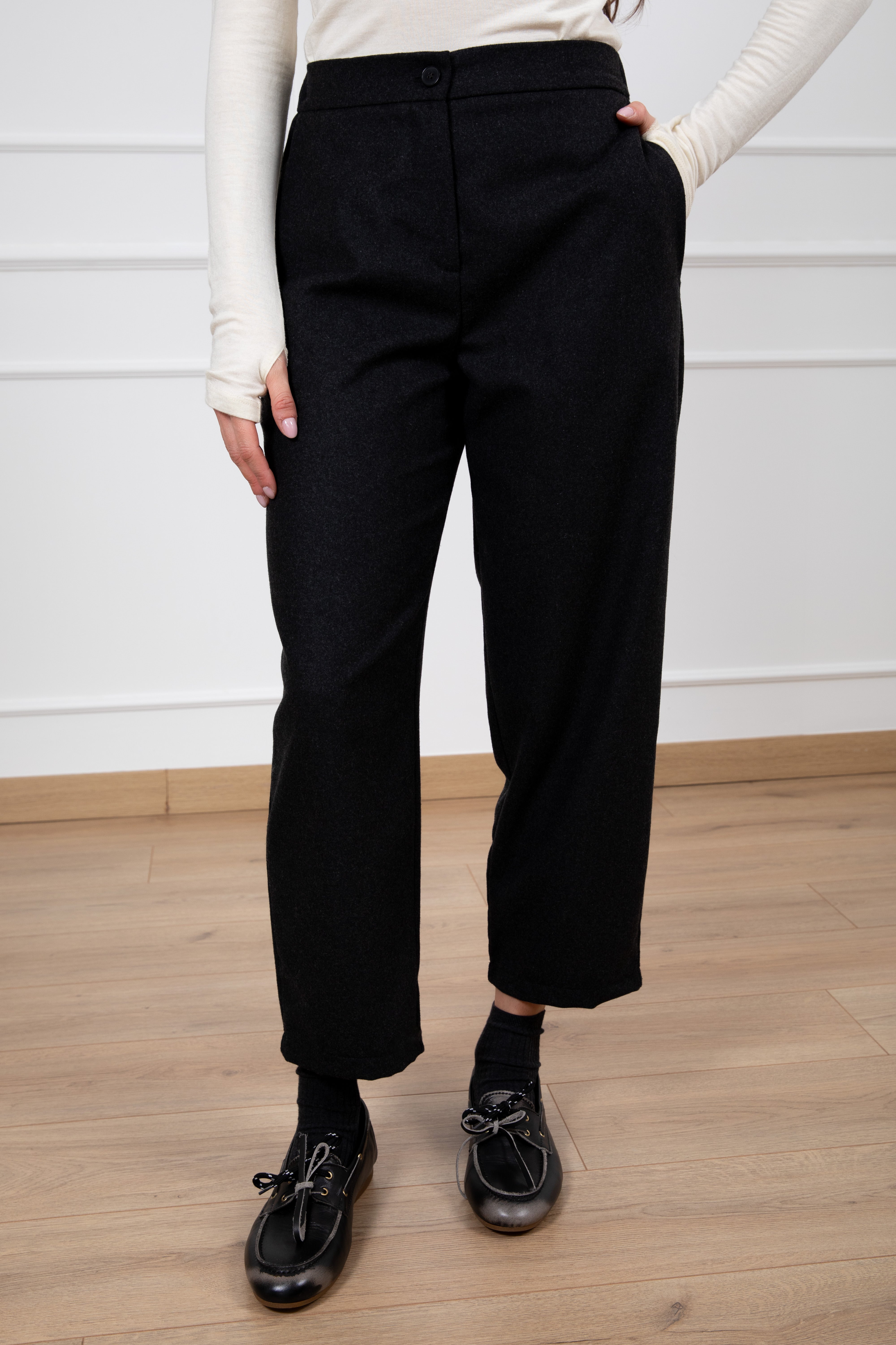 Pantalone carrot-fit in flanella ViCOLO